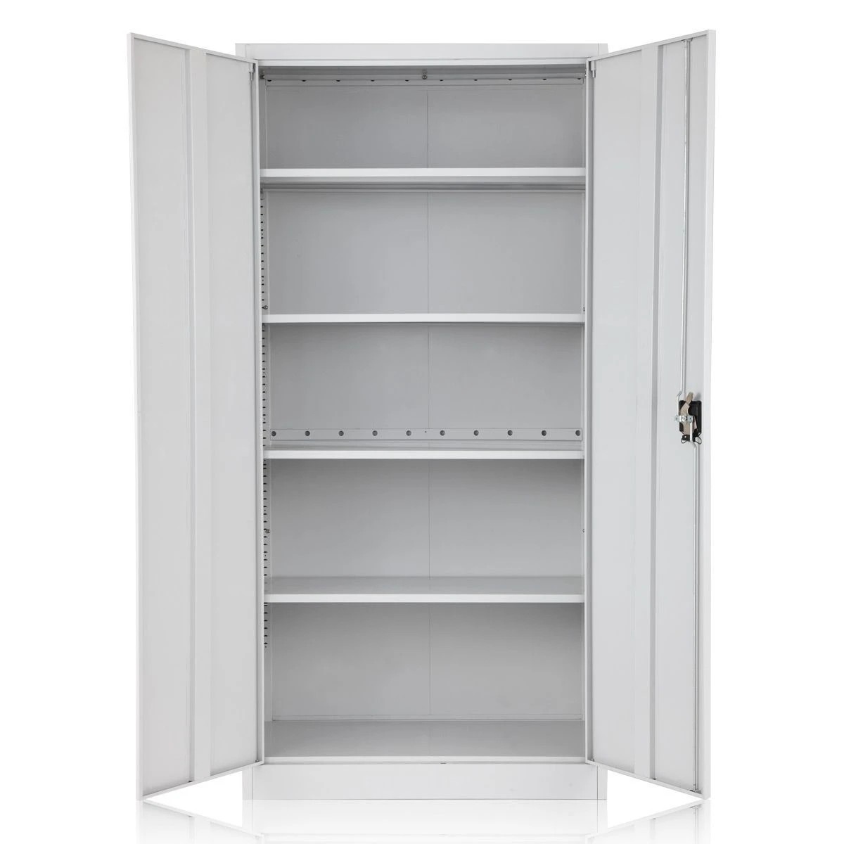 6 Ausway 2 Door Office File Locker Steel Storage Cabinet 180cm Grey White, 6 of 10
