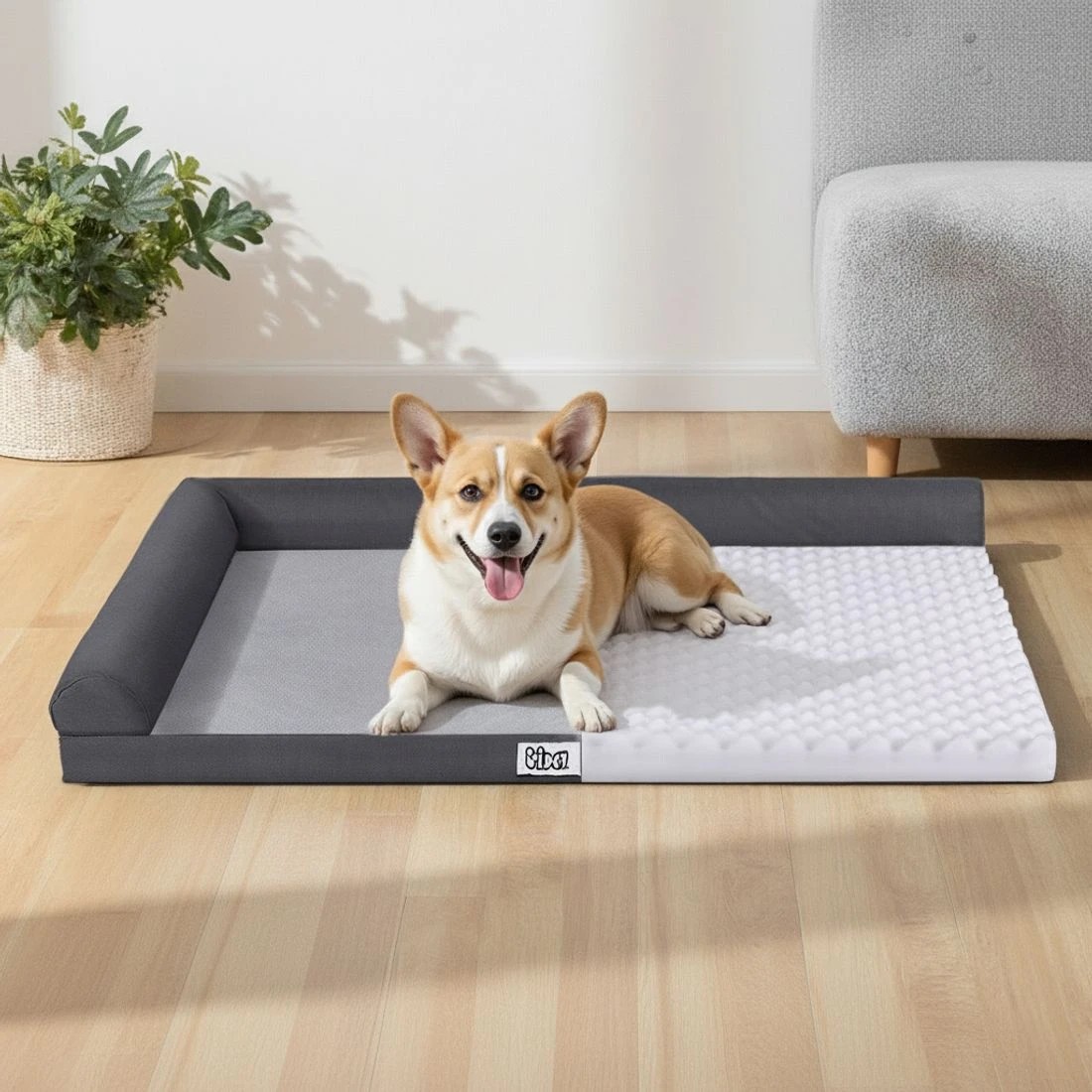 4 i.Pet Pet Bed Plush Soft Cushion Egg Crate Large Sofa Platform Removable Washable - Grey, 4 of 6