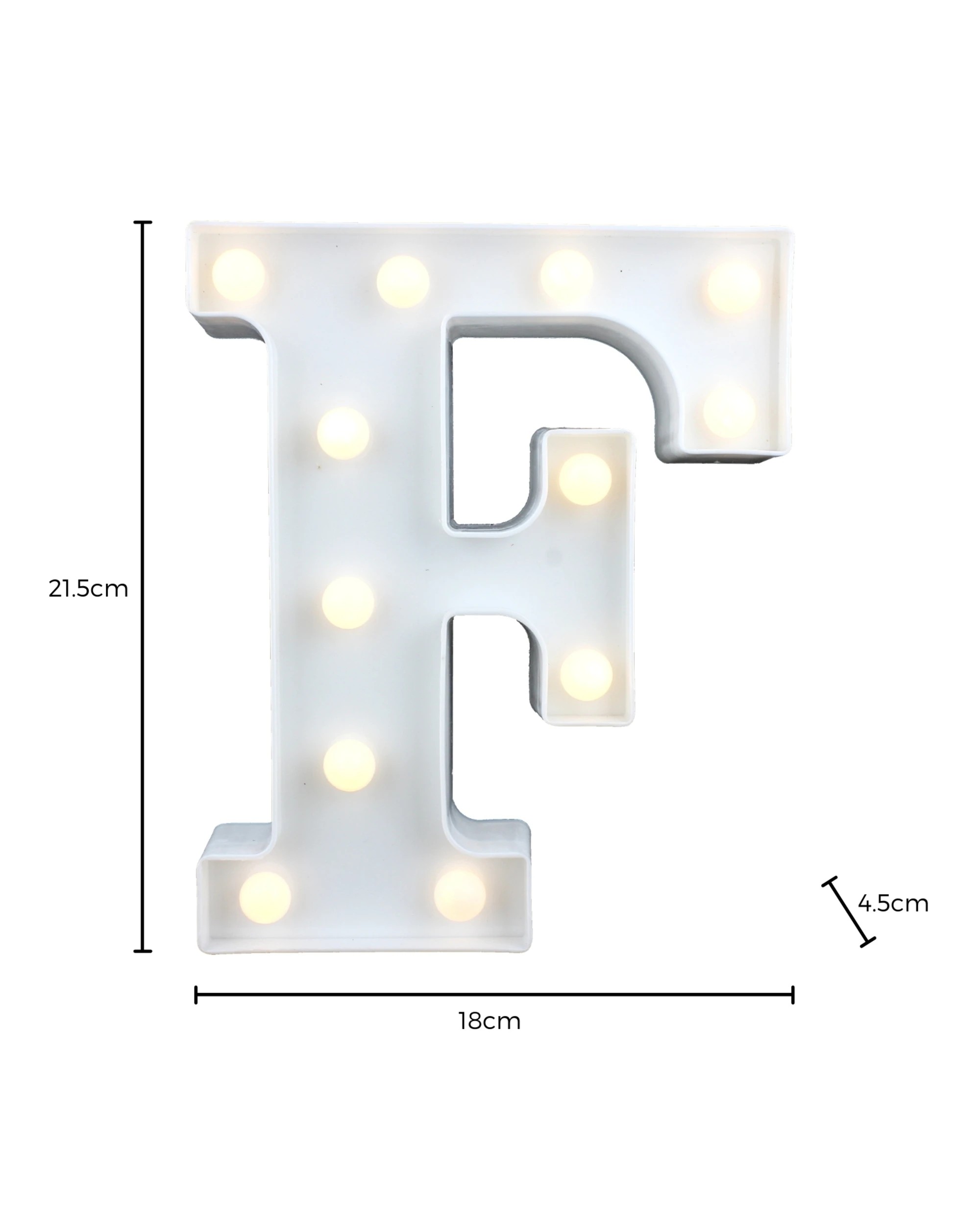 3 Partyrama LED Light Up Letter F White, 3 of 3