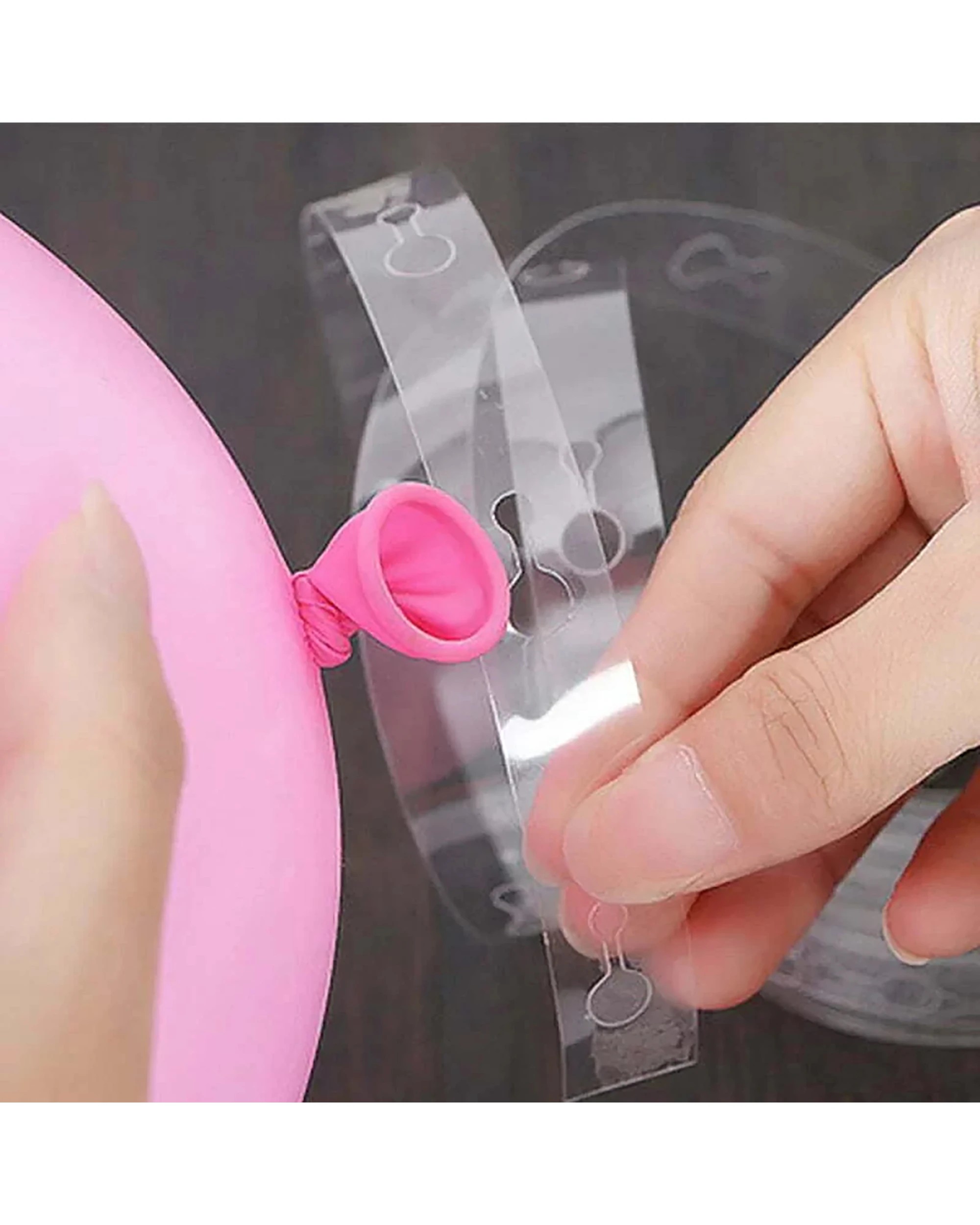 2 Party Maker Balloon Garland Double Hole Decorating Tape 5mClear - Clear, 2 of 2