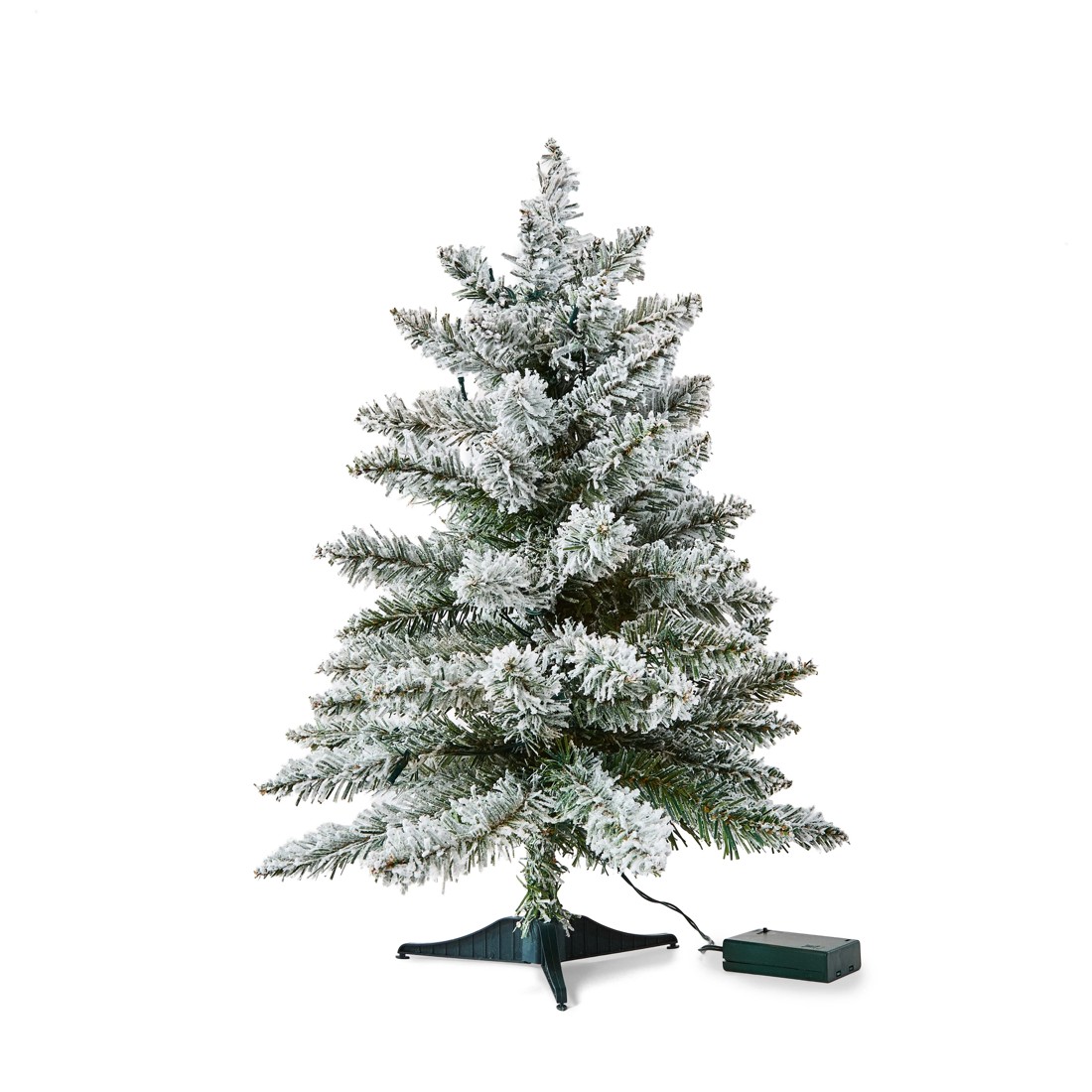 2 60cm (2ft) Light Up Mini Green Flocked Christmas Tree, 2 of 7