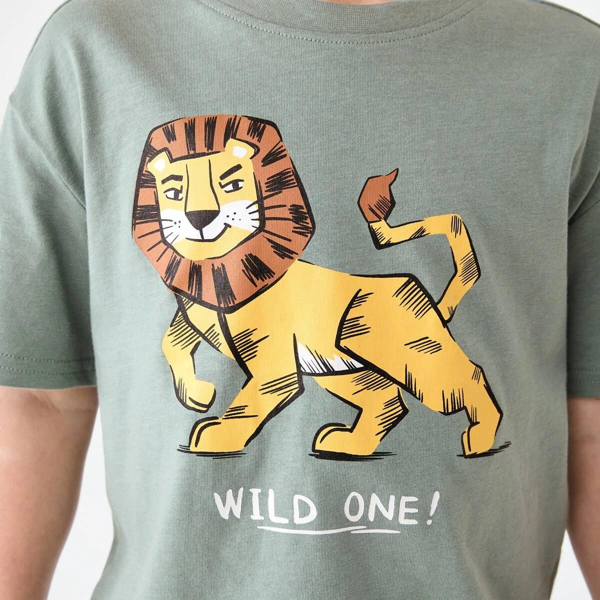 4 Chest Print T-shirt WILD ONES LION CHINOS GREEN, 4 of 6