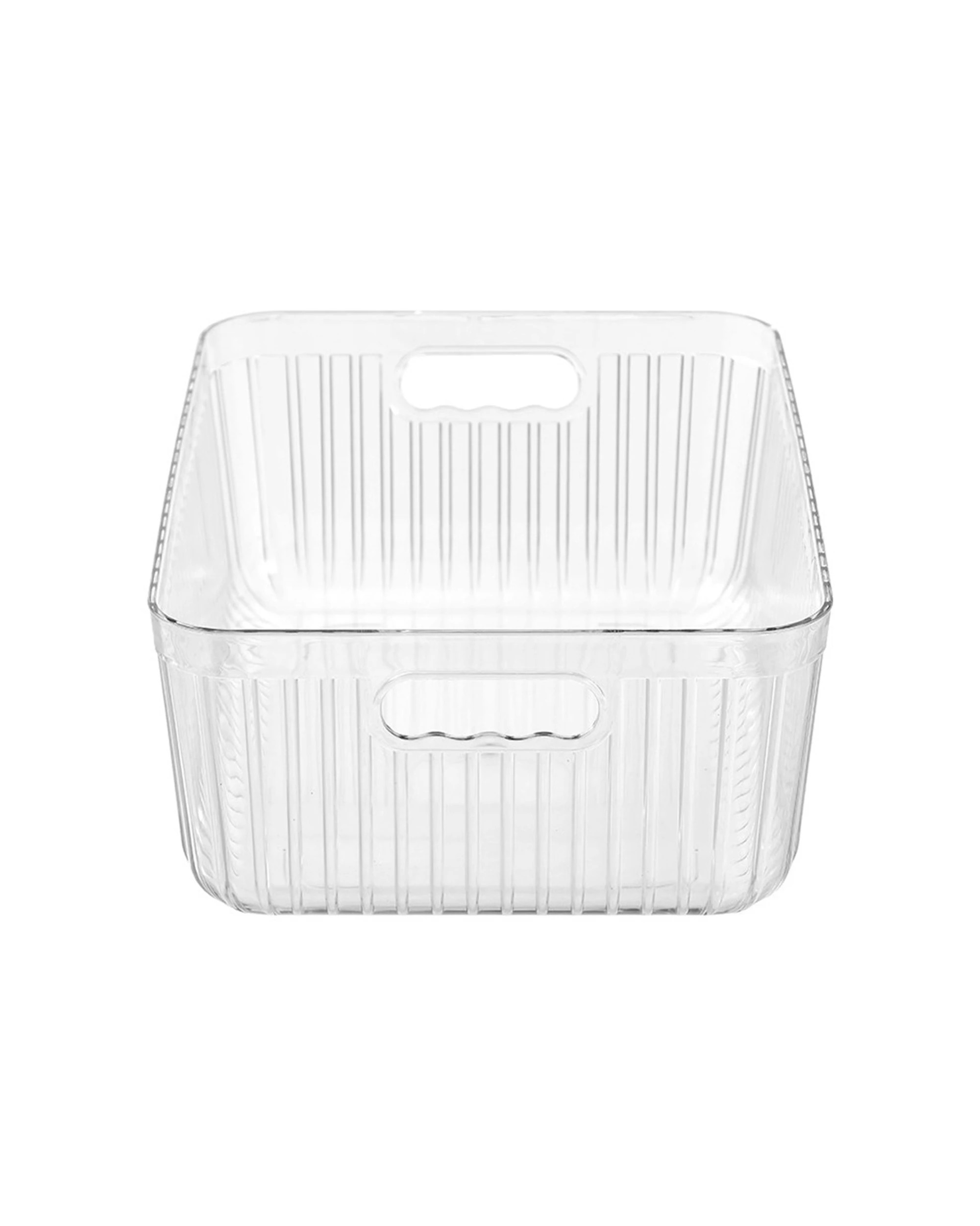2 Boxsweden Crystal Ribbed Container Storage With Handles 11L 36x27x14cm - Clear, 2 of 4
