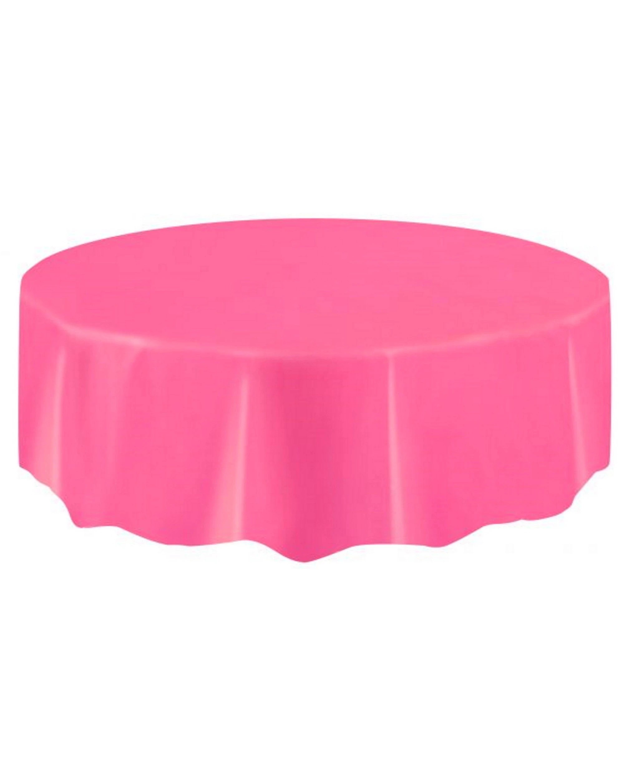 2 Unique Hot Pink Round Plastic Tablecloth - Hot Pink, 2 of 3