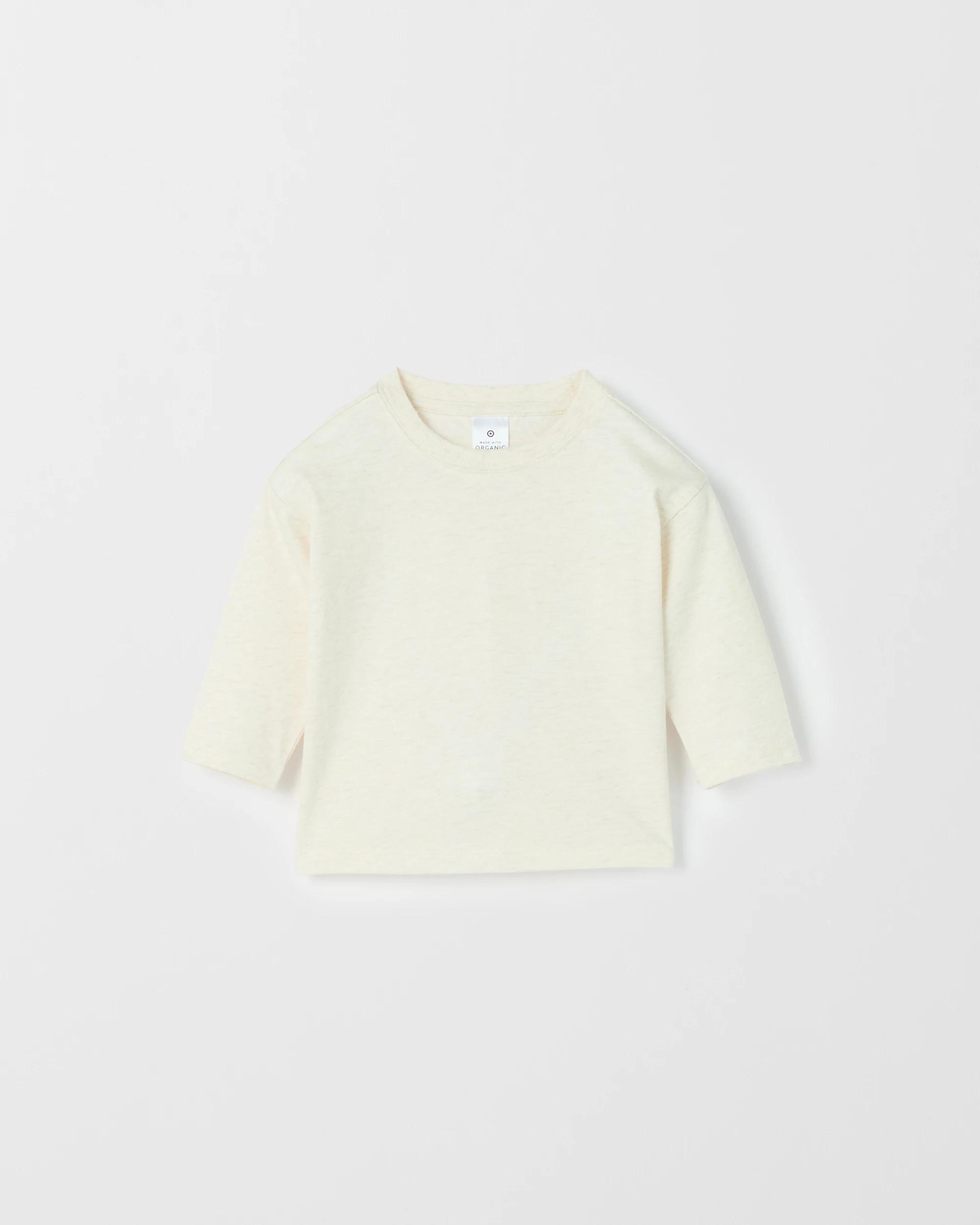 3 Target Baby Baby Organic Cotton 3 Pack Long Sleeve T-Shirts PINK TAUPE OATMEAL, 3 of 5