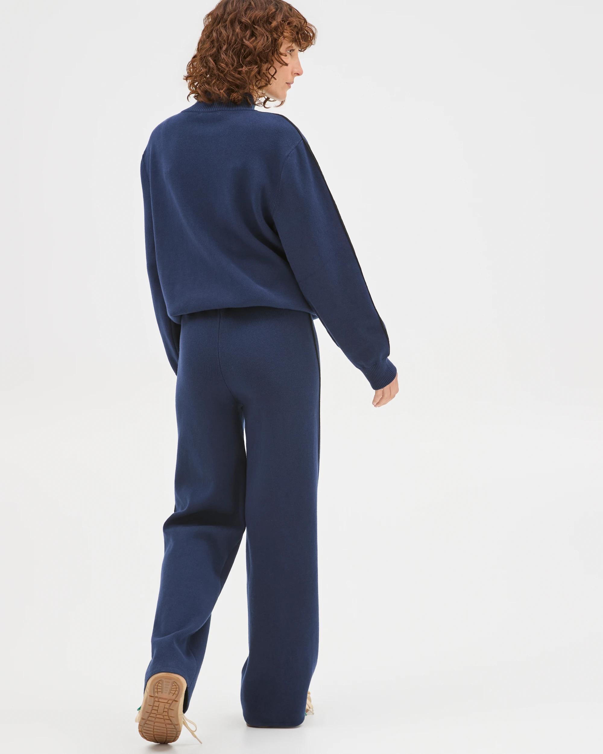 5 Target Active Active Australian Cotton Blend Side Stripe Wide Leg Pants NAVY, 5 of 6