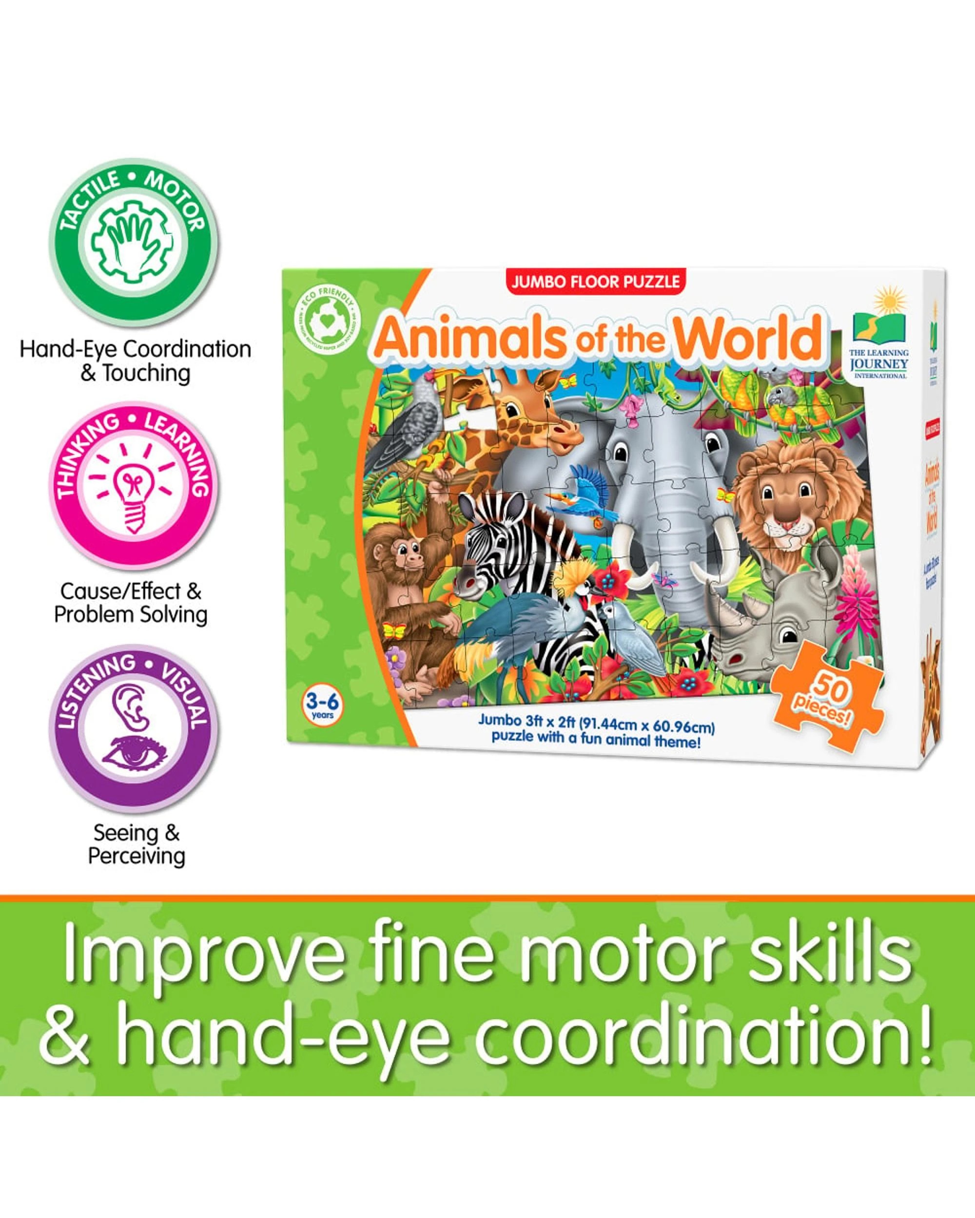 6 Learning Journey Jumbo Animals Of The World Floor Puzzle, 6 of 6