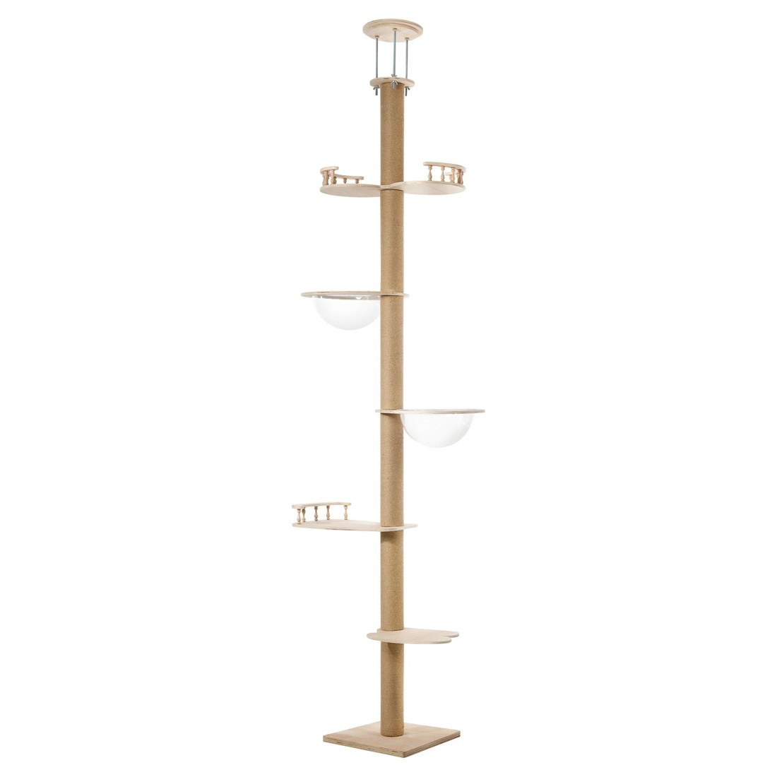 1 Alopet Cat Tree Wood Tower Scratching 300cm Post Scratcher Floor to Ceiling
 - natural, 1 of 9