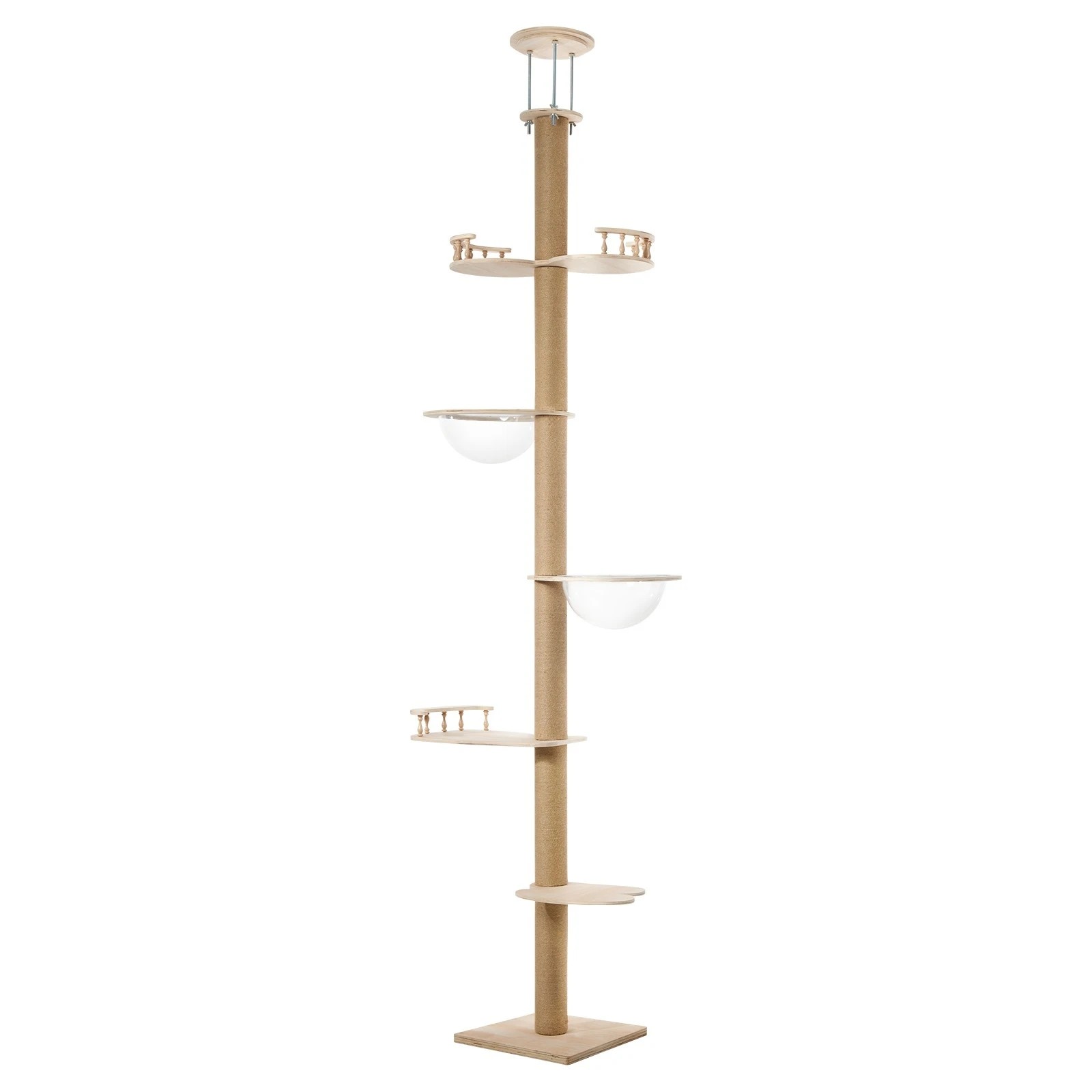 1 Alopet Cat Tree Wood Tower Scratching 300cm Post Scratcher Floor to Ceiling
 - natural, 1 of 9