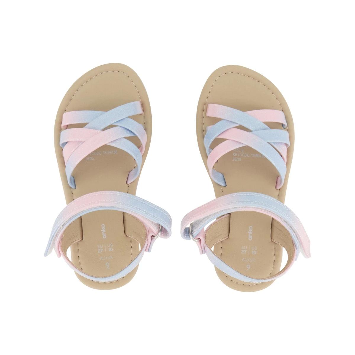 3 Junior Fashion Sandals RAINBOW OMBRE GLITTER, 3 of 4