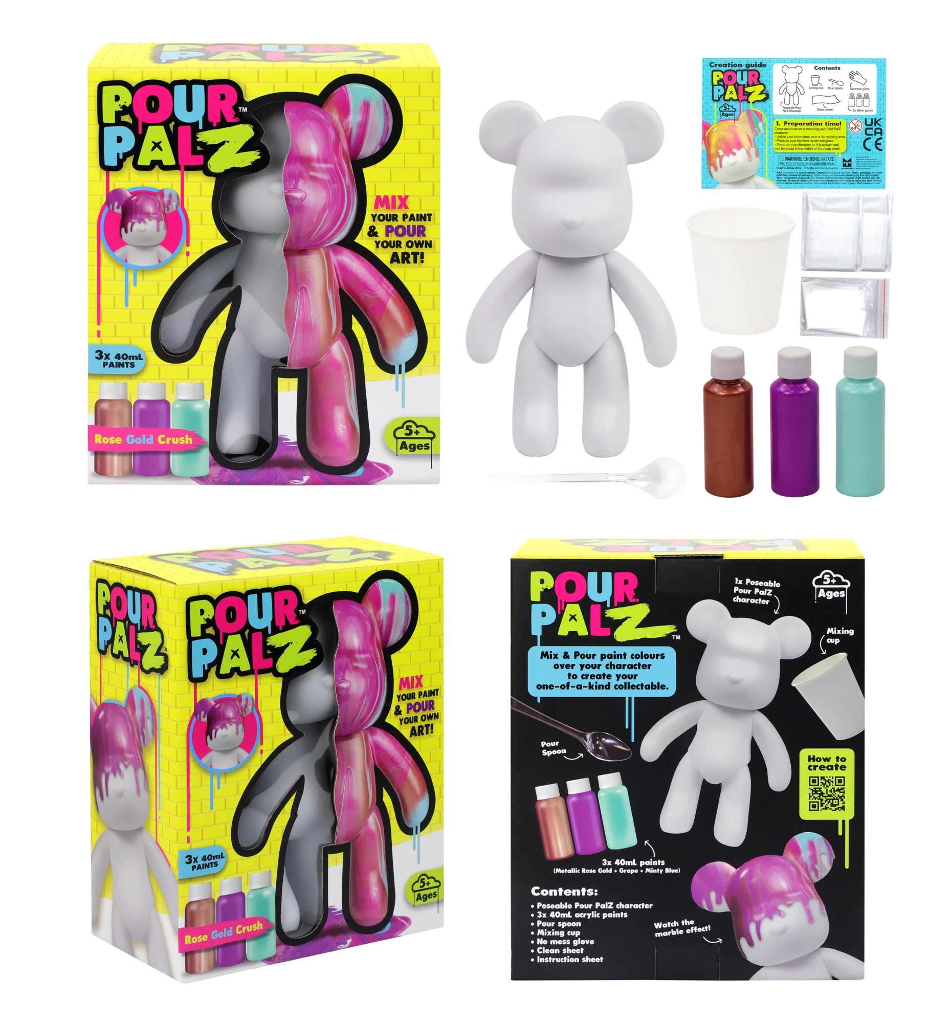 3 Pour PalZ Large Paint Bear - Assorted - Multi, 3 of 10