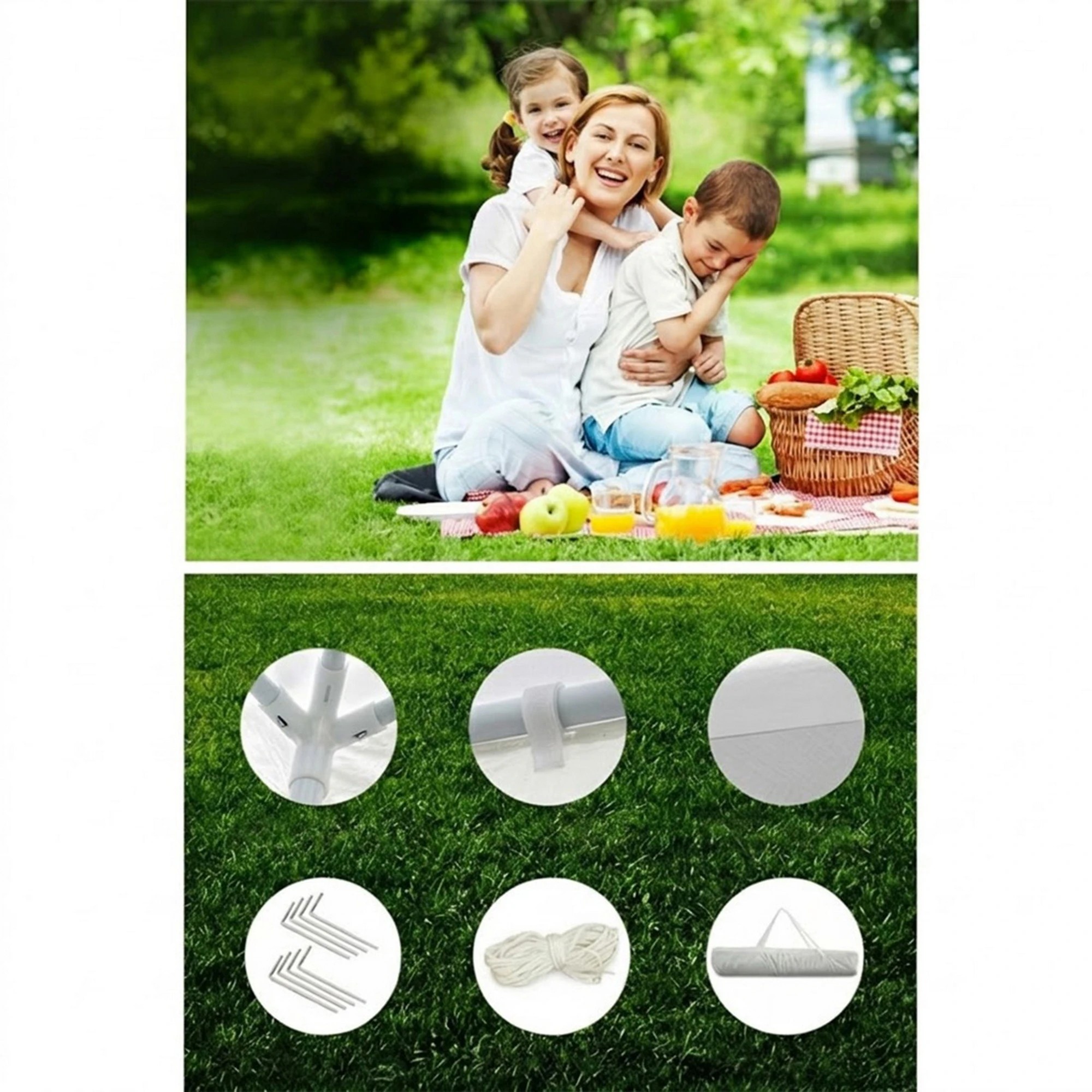 7 Instahut Gazebo  Wedding Party Marquee Tent Outdoor Event Camping Canopy Shade - White, 7 of 7