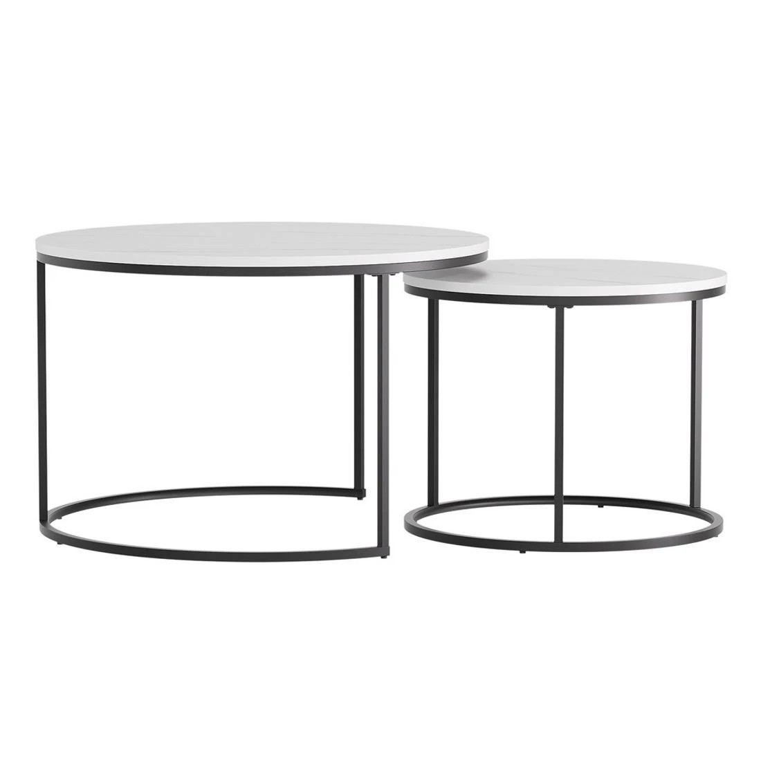 4 Artiss Nesting Coffee Table Set of 2 Marble Effect - Multi, 4 of 8