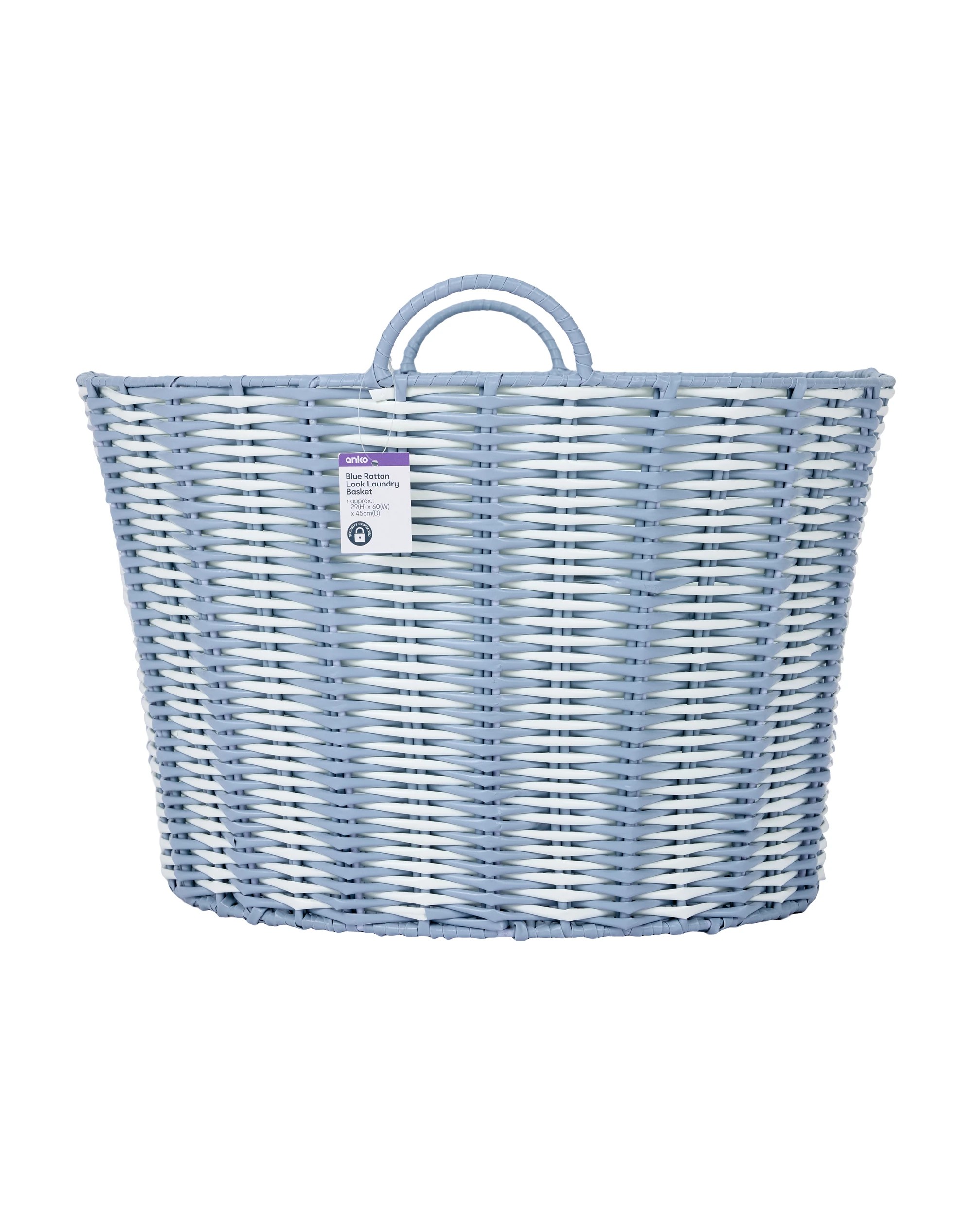 5 Rattan Look Laundry Basket - Blue, 5 of 5