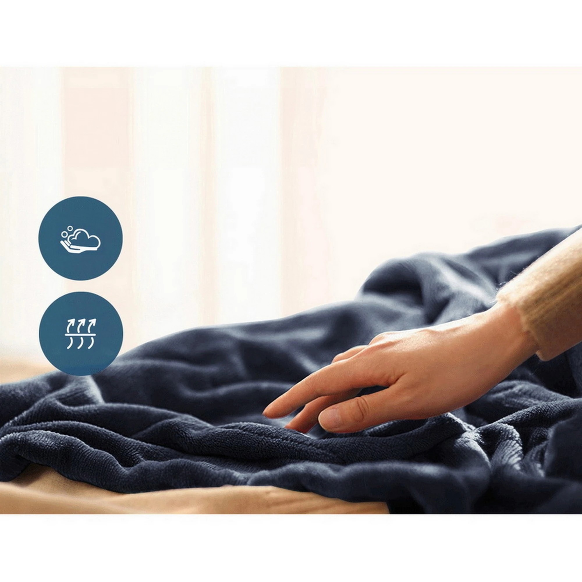 7 Giselle Electric Throw Rug Heated Blanket Fleece - Charcoal, 7 of 10