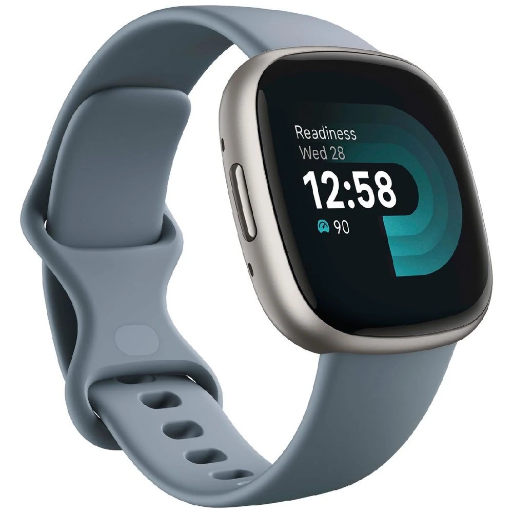 1 Fitbit Versa 4 Smart Watch Blue/Platinum, 1 of 5
