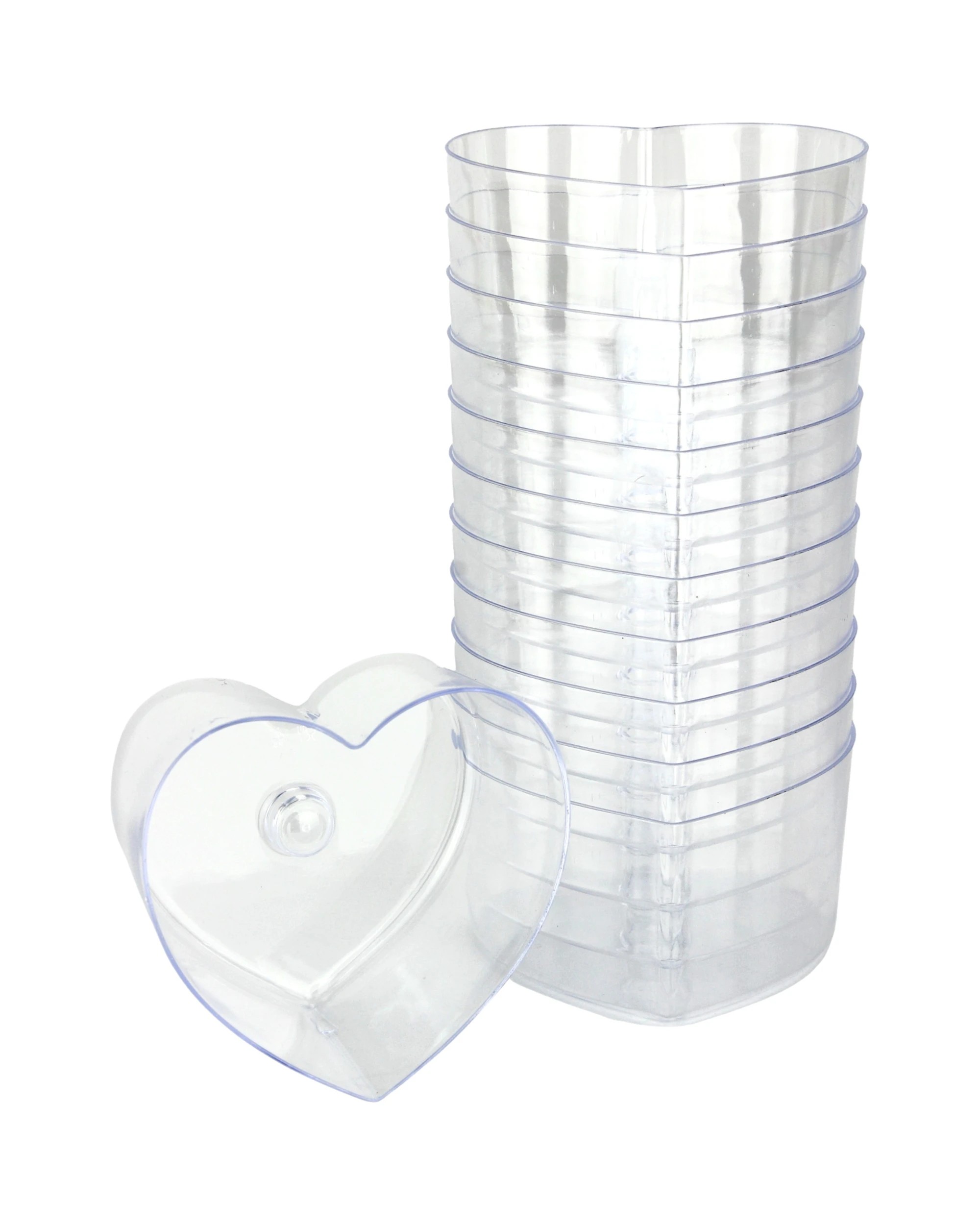 1 Fun Time Mini Plastic Heart Dessert Cups 125ml Pack of 12 - Clear, 1 of 2