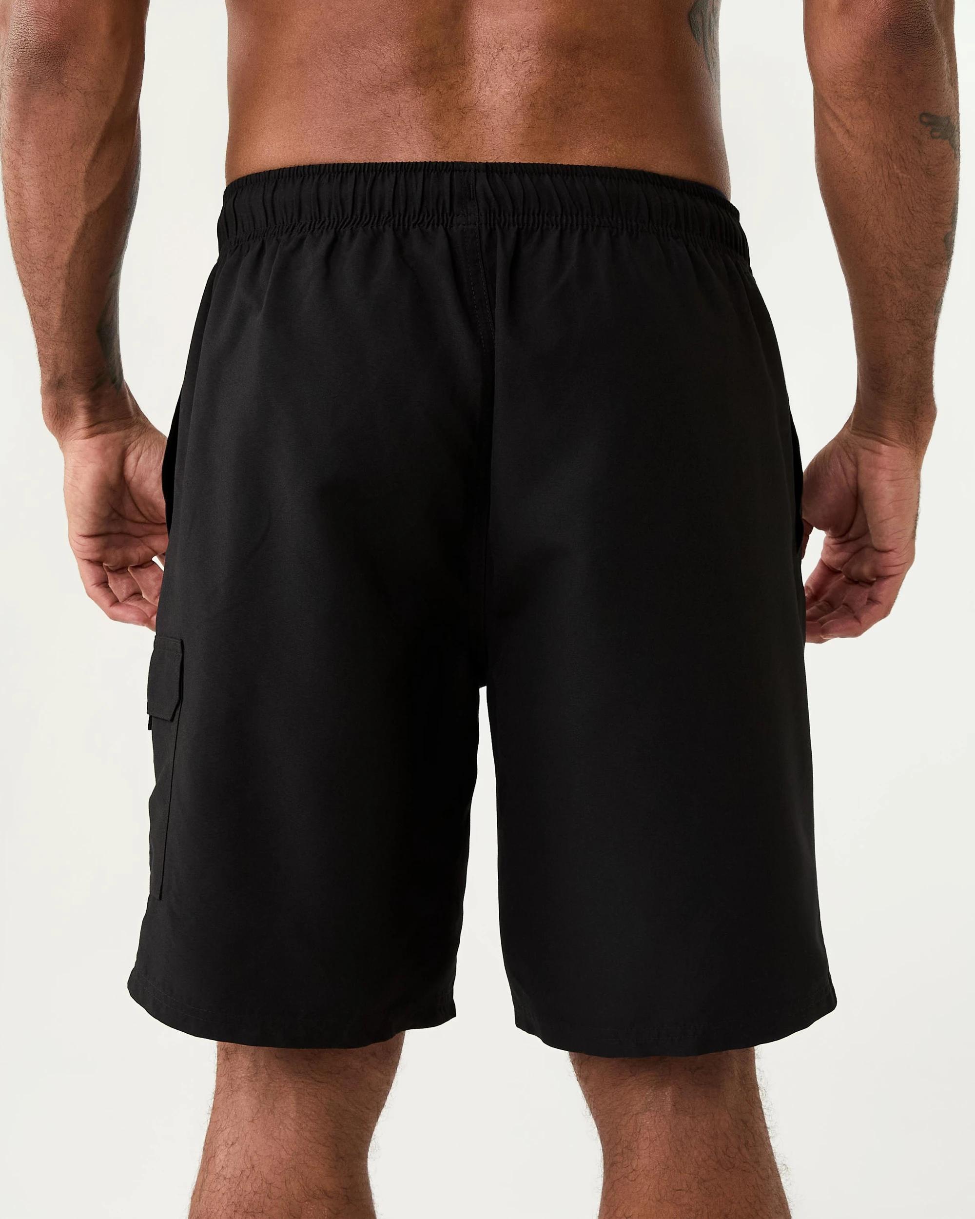 3 Elastic Waist Regular Cargo Boardshorts Black, 3 of 7