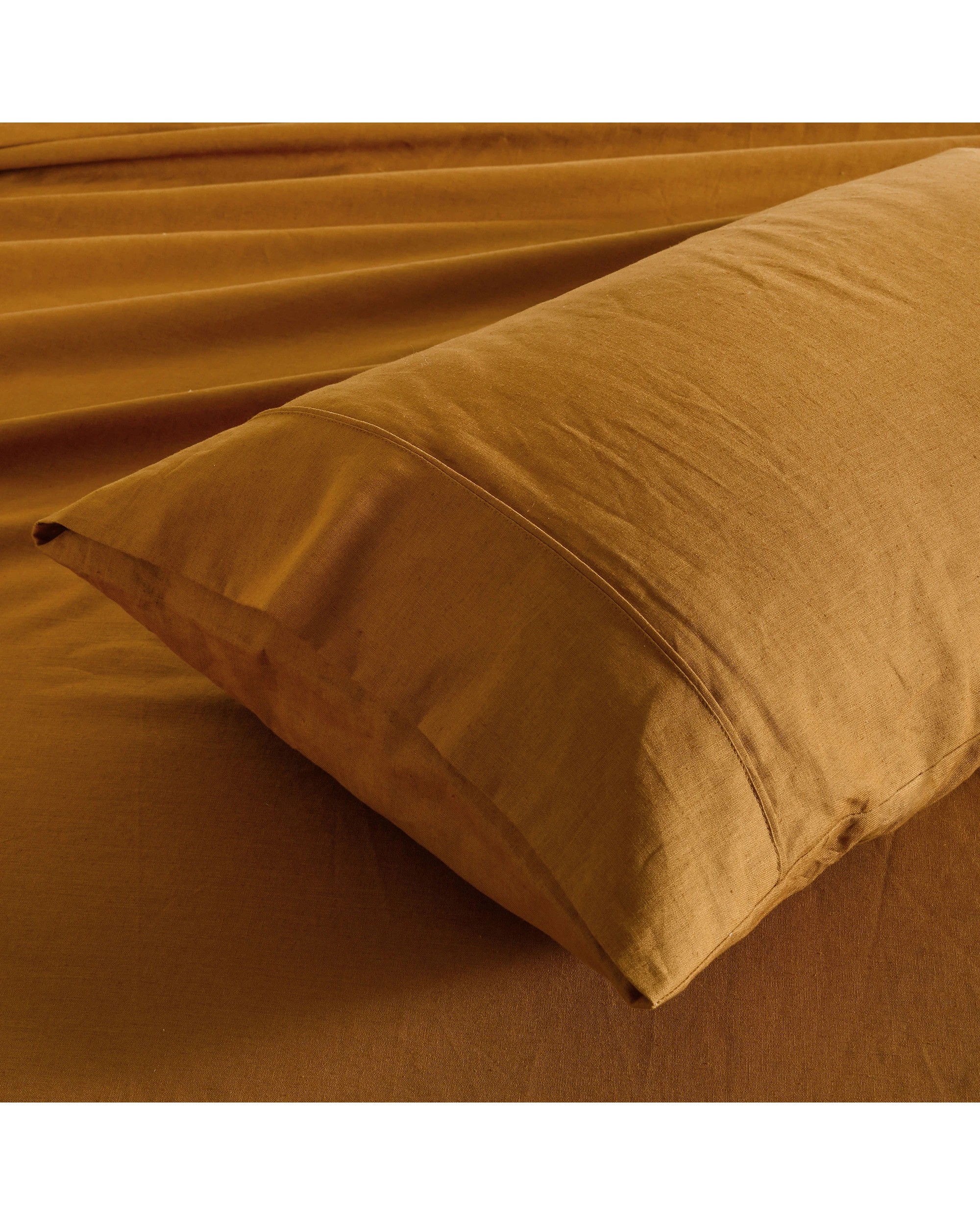 2 Dreamaker Linen Cotton King Pillowcase Twin Pack - Rust, 2 of 4