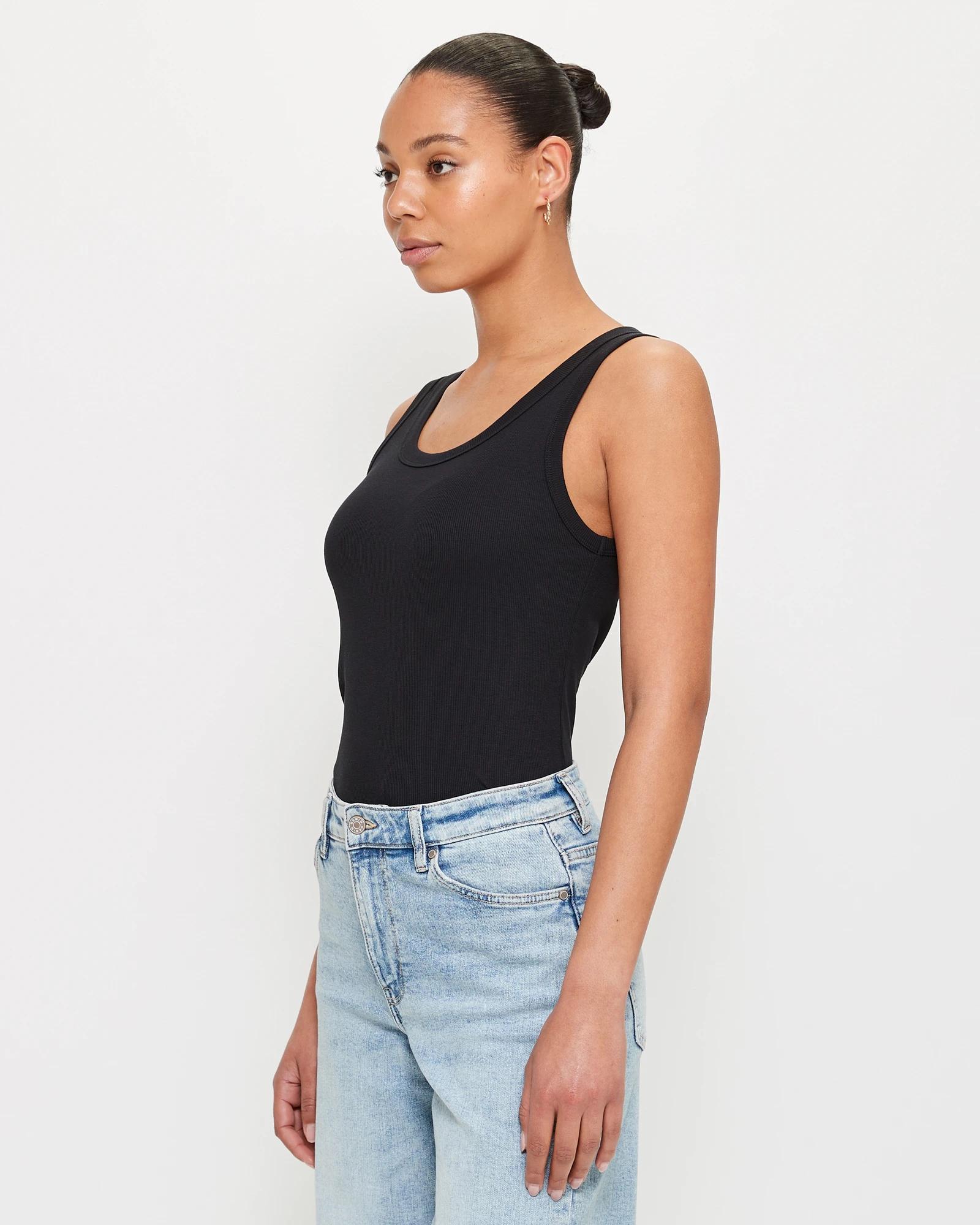 3 Target Australian Cotton Rib Tank Top BLACK, 3 of 9