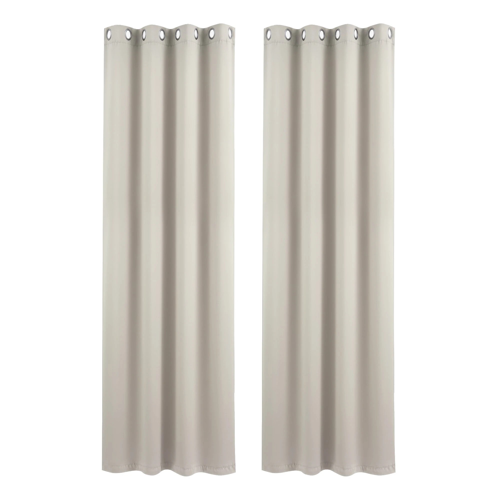 1 Artiss Blockout Curtains 2X 132x213cm Thermal Insulated Eyelet Drapes - Beige, 1 of 4