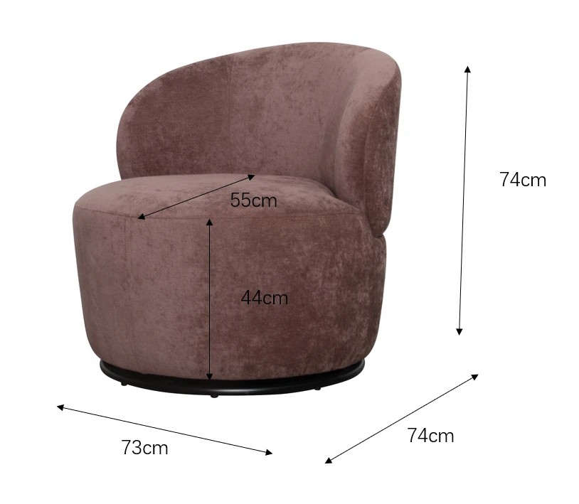 9 Clara Swivel Lounge Chair - Plum, 9 of 9