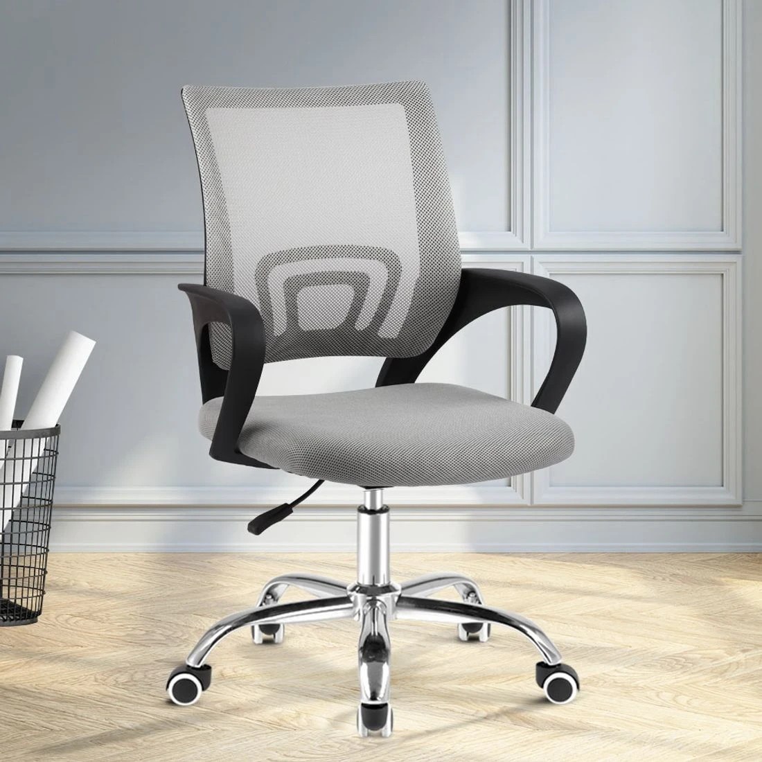 8 Artiss Mesh Office Chair Mid Back - Grey, 8 of 8
