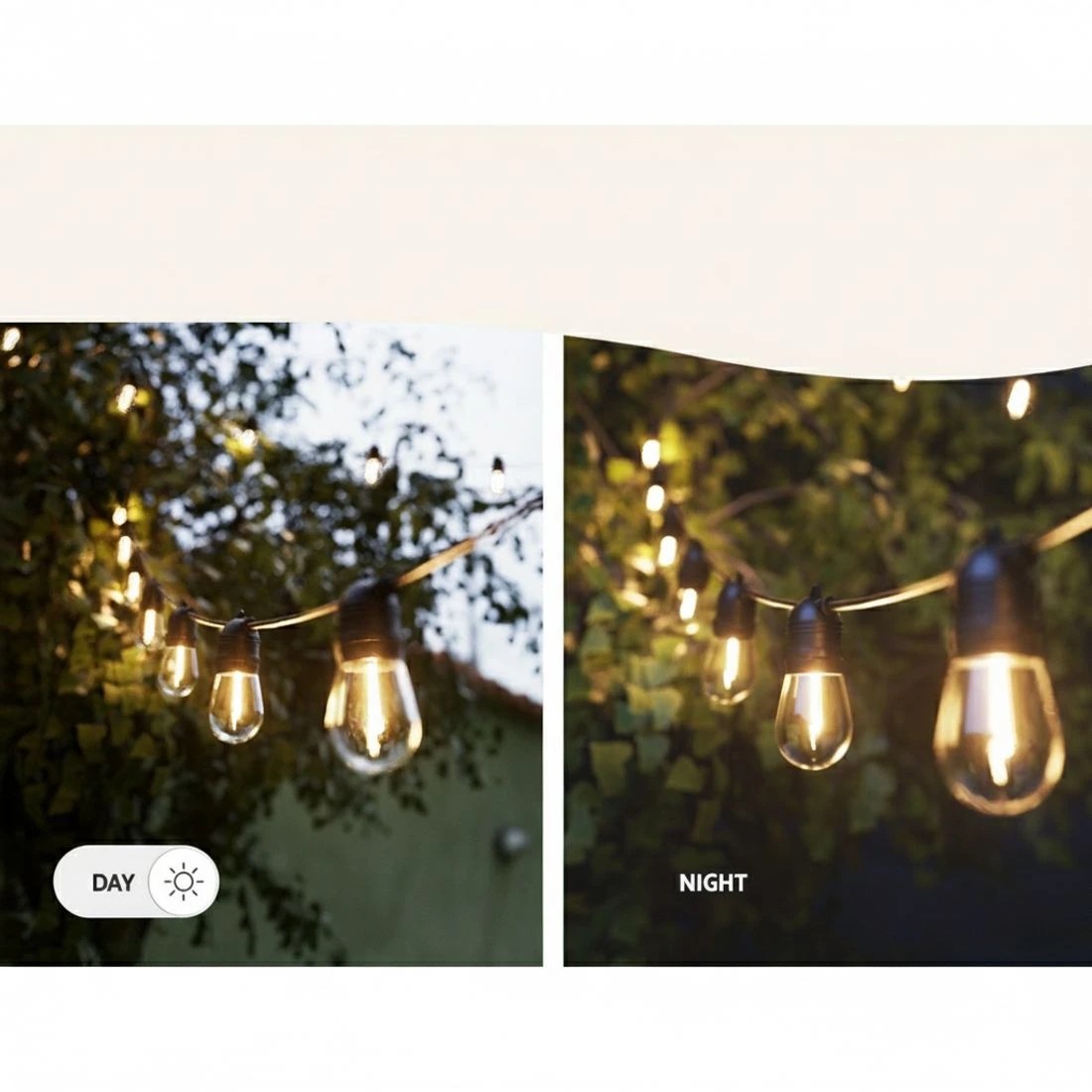 4 37m Festoon Lights Christmas Fairy String Lights Outdoor Party Garden - Black, 4 of 4