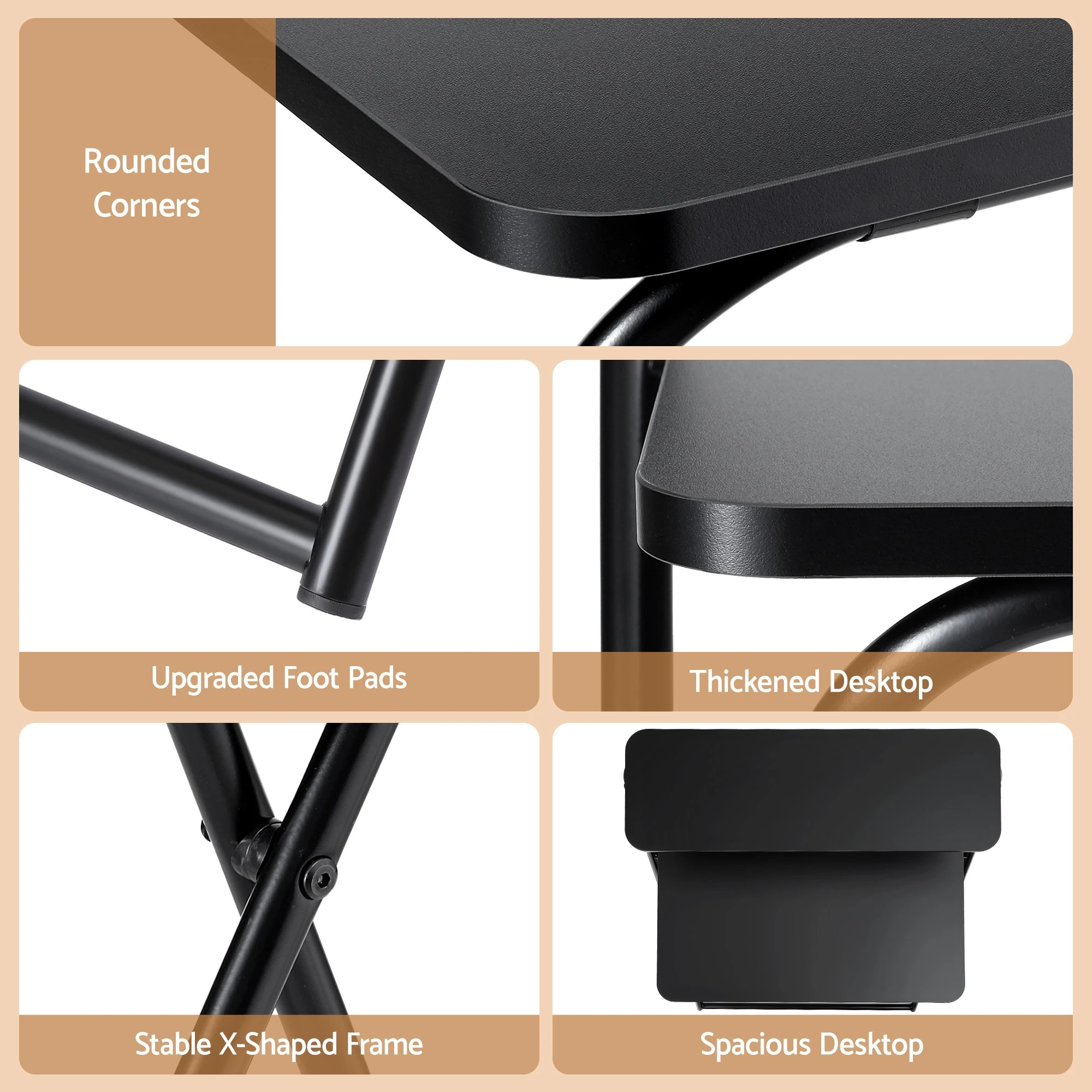 6 Artiss Laptop Desk Foldable Study Desk Home Office - Black, 6 of 6