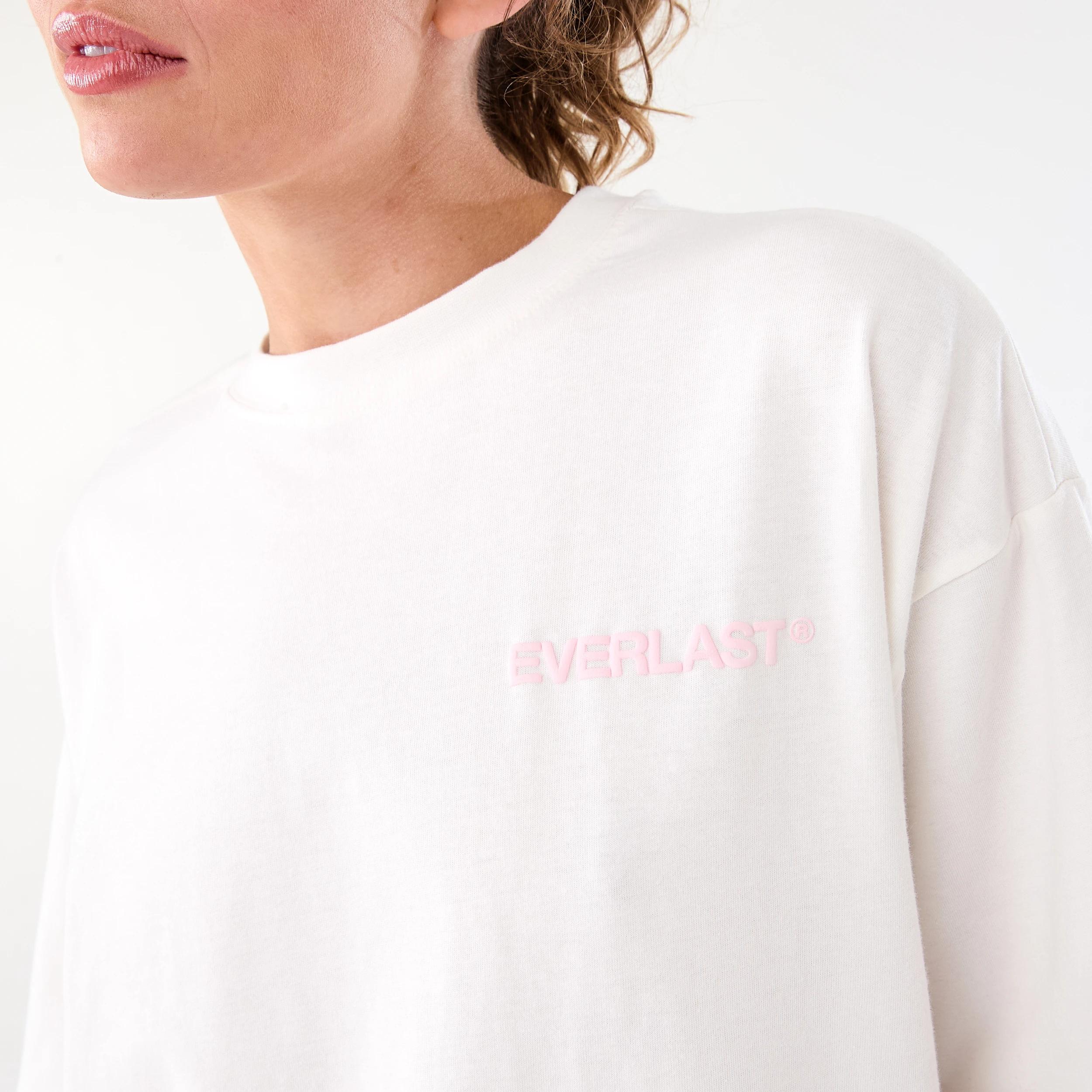 6 Everlast Womens Collegiate Boyfriend T-shirt EVERLAST SIMPLE LOGO CREAM, 6 of 7
