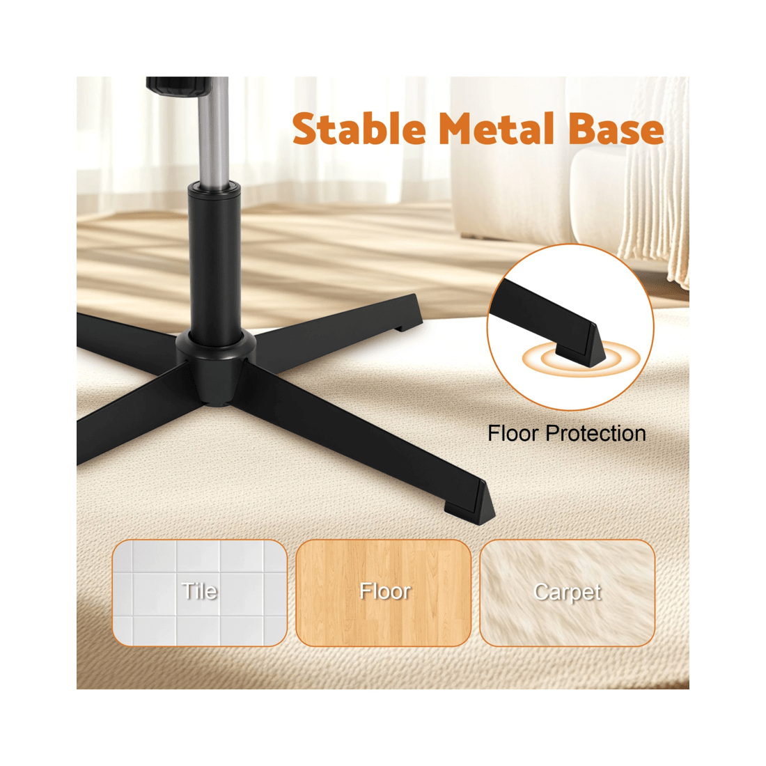 7 Advwin Armless Office Chair Criss-cross  Chair Pu Leather  Ergonomic Computer Chair No Wheel Beige, 7 of 9