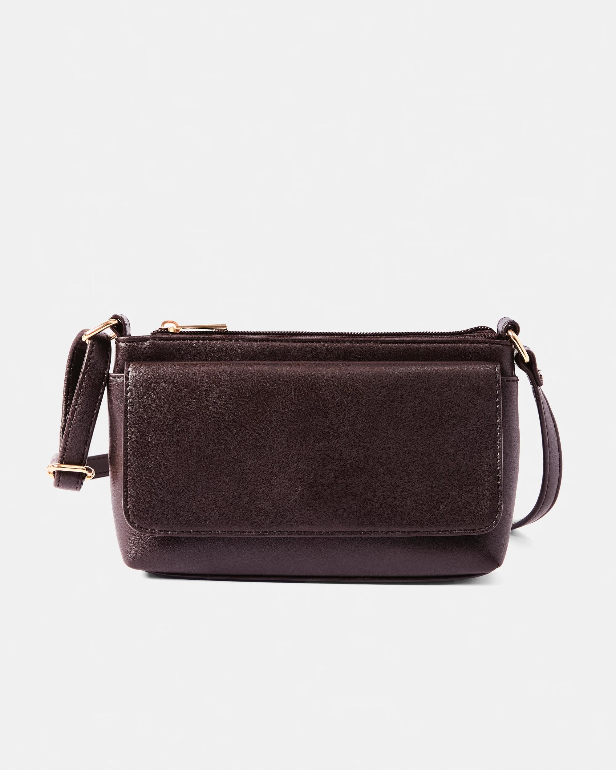 1 Envelope Pocket Crossbody Bag Deep Fudge, 1 of 5