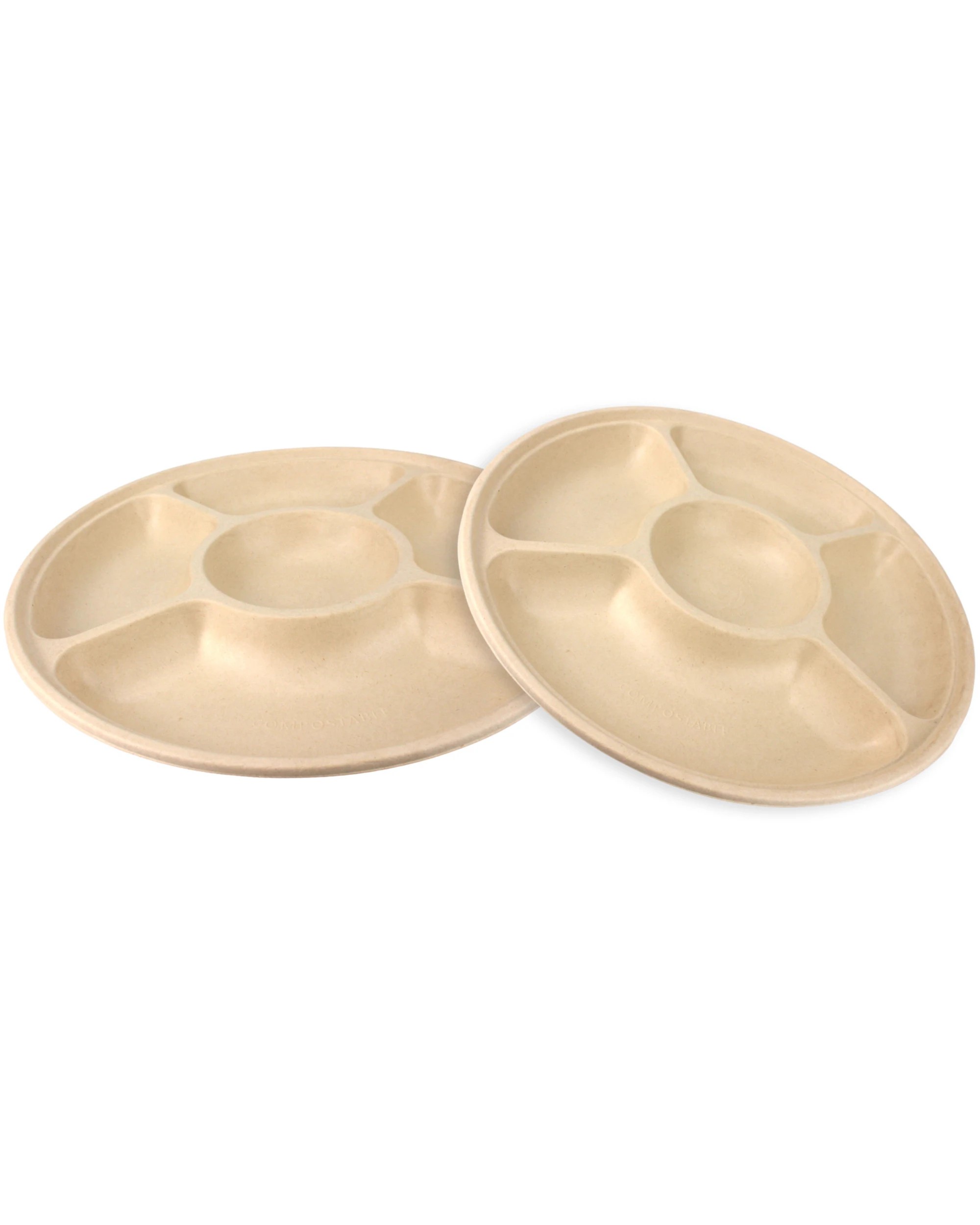1 Durmaz Eco Biodegradable Chip and Dip Platters 35cm Pack of 2 - Natural, 1 of 3
