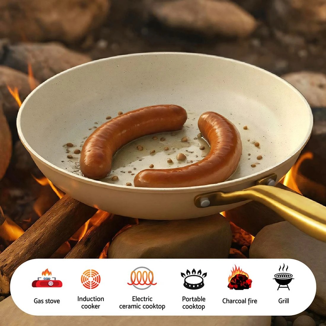 7 5-star Chef Frying Pan 3PCS Shades Frypan Set Ceramic Coating - Multi, 7 of 7