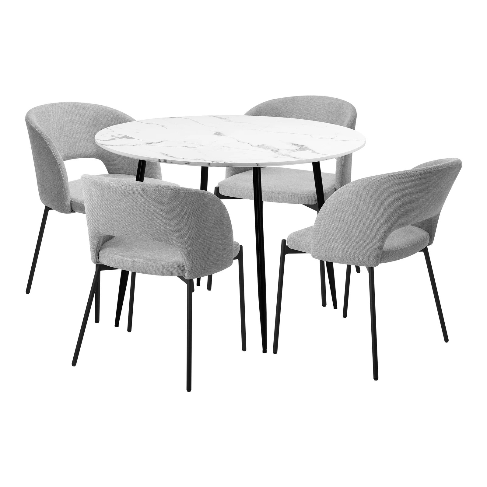 10 Oikiture 110cm Round Dining Table With 4pcs Dining Chairs Fabric
 - Multi, 10 of 10