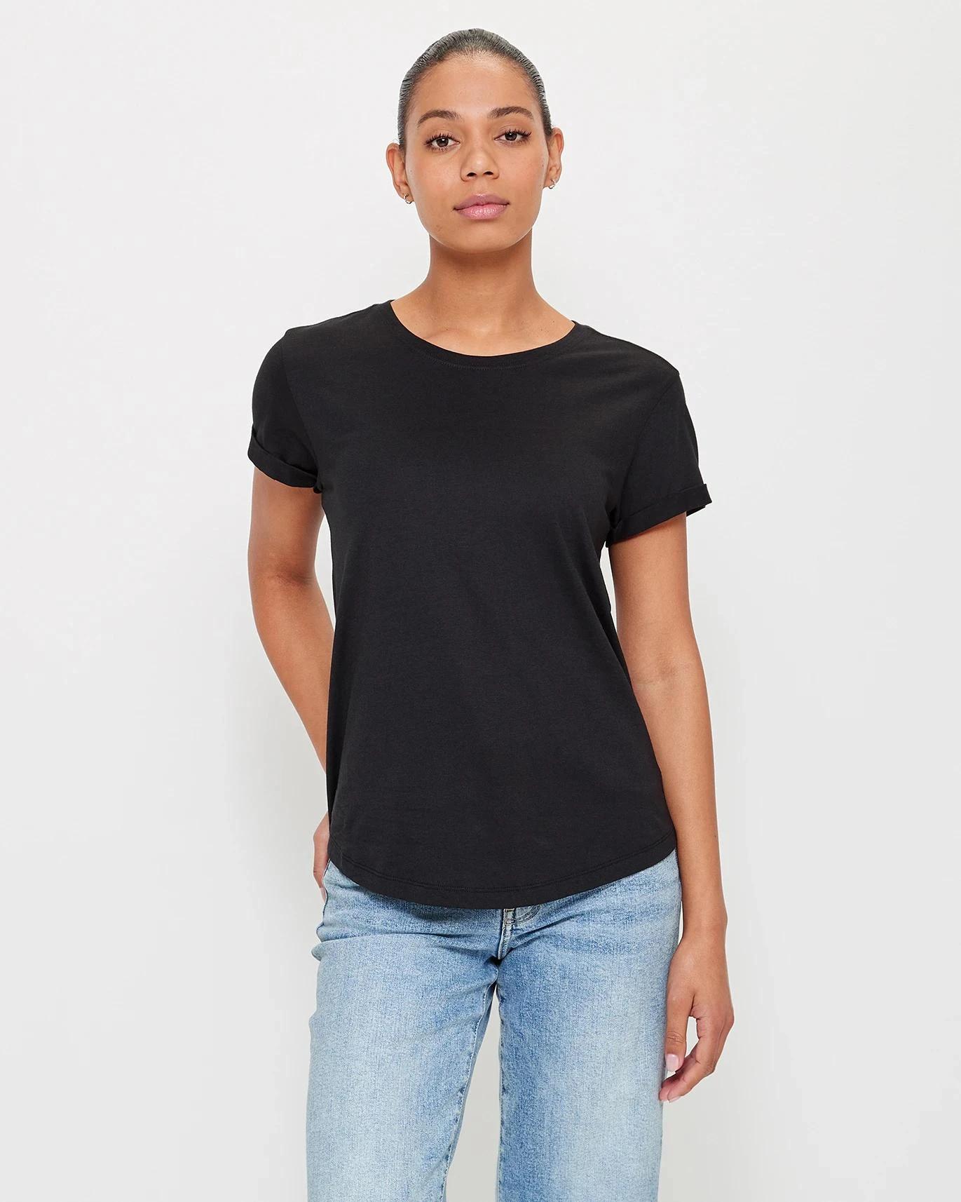 1 Target Cotton/modal Relaxed Crew T-shirt BLACK, 1 of 6