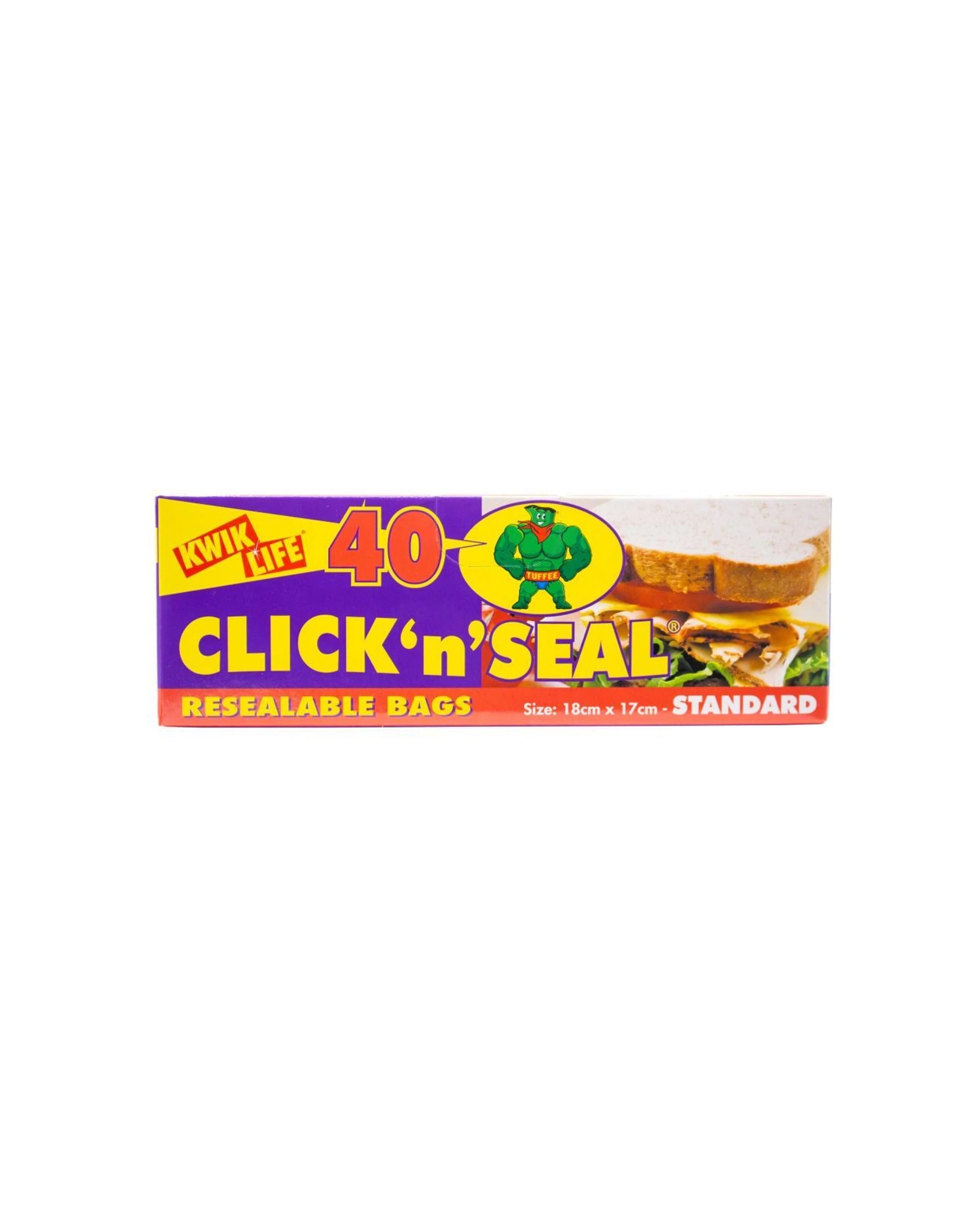 2 Kwik Life 480pc Click N Seal Resealable Sandwich Bags Standard 18x17cm - Multi, 2 of 3