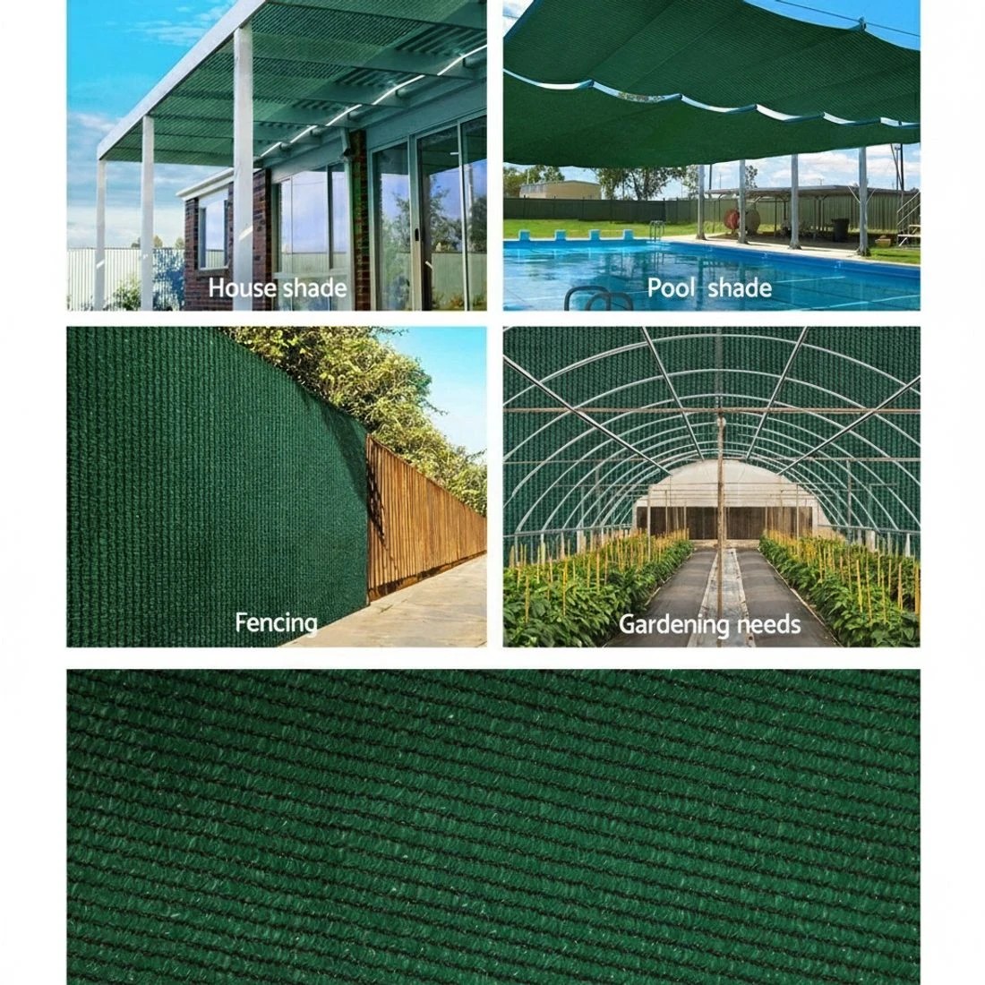 2 Instahut 50% Shade Cloth 3.66x20m Shadecloth Sail Heavy Duty - Green, 2 of 5