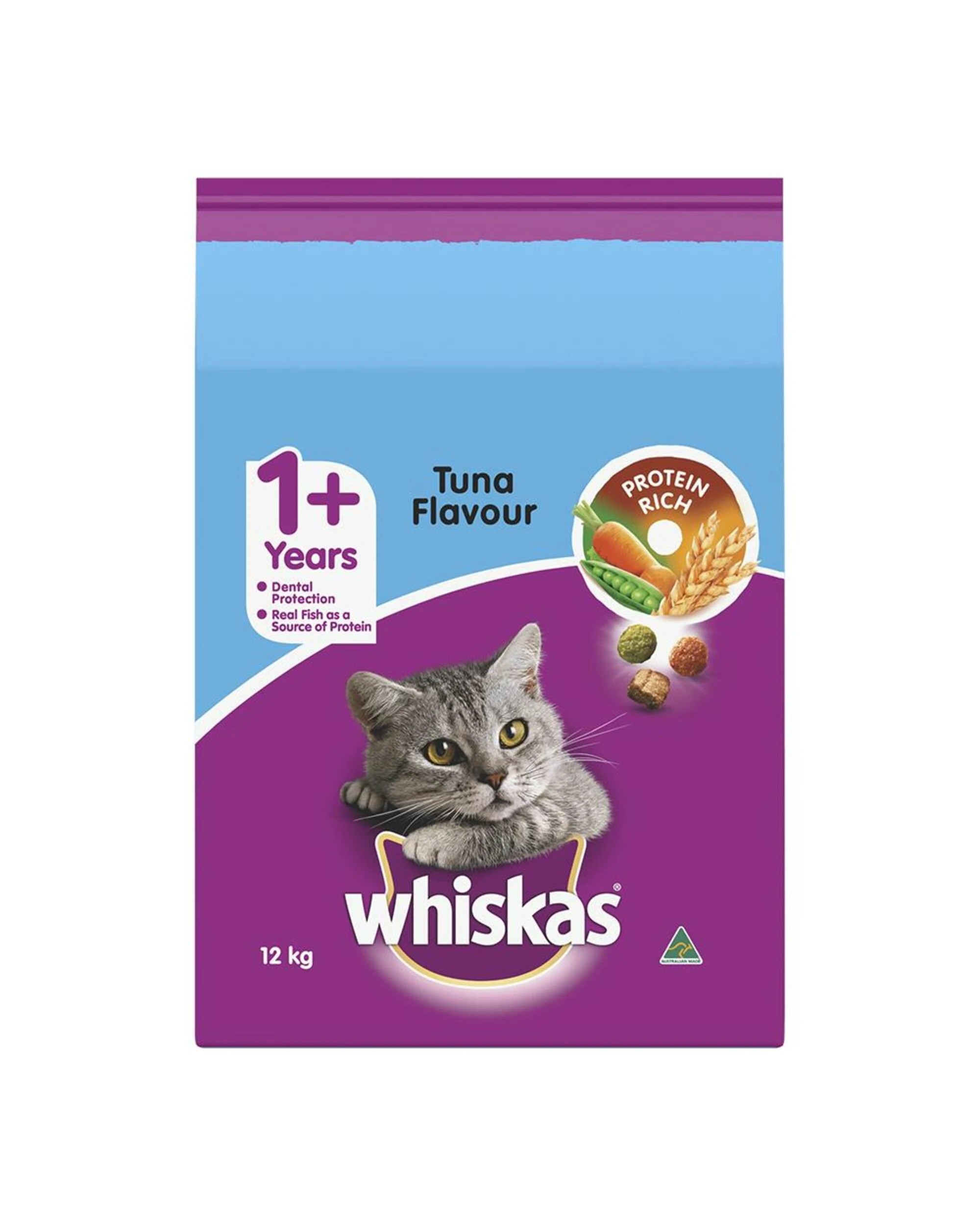 1 Whiskas Adult 1 Plus Year Tuna Dry Cat Food 12kg, 1 of 1