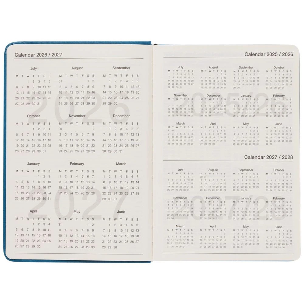 3 J.Burrows A5 Day to Page PU FY26/27 Diary Blue, 3 of 6