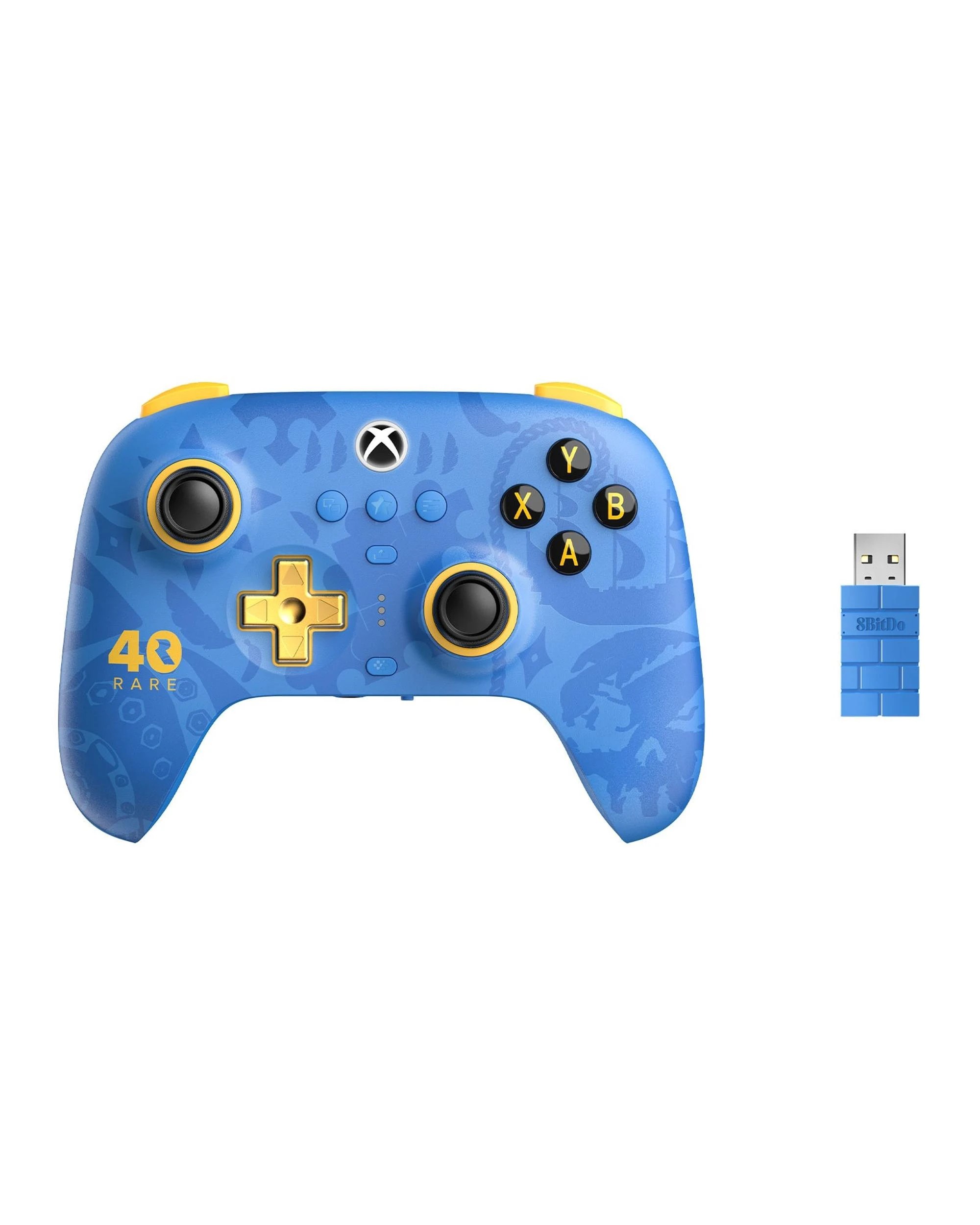3 8BitDo Ultimate 3-Mode Wireless Controller for Xbox - Rare 40th Anniversary Edition - Blue, 3 of 8