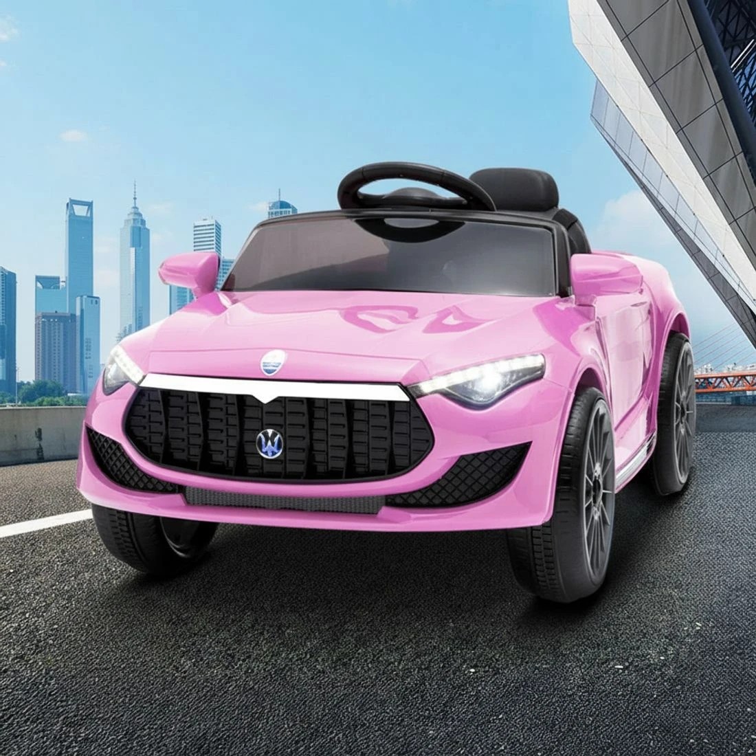 5 Rigo Kids Electric Ride On Car Toys Cars Headlight Music Remote Control 12V - Pink, 5 of 9