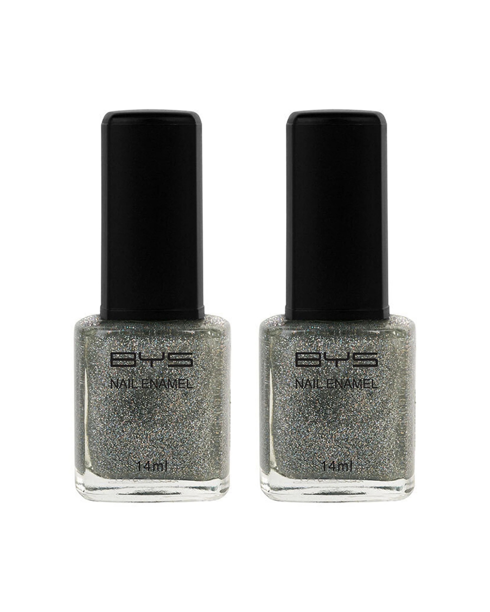 1 BYS 2PK BYS Glitter Top Coat Cold As Ice Nail Polish Long Wearing Chip Dry 14ml - Multi, 1 of 3