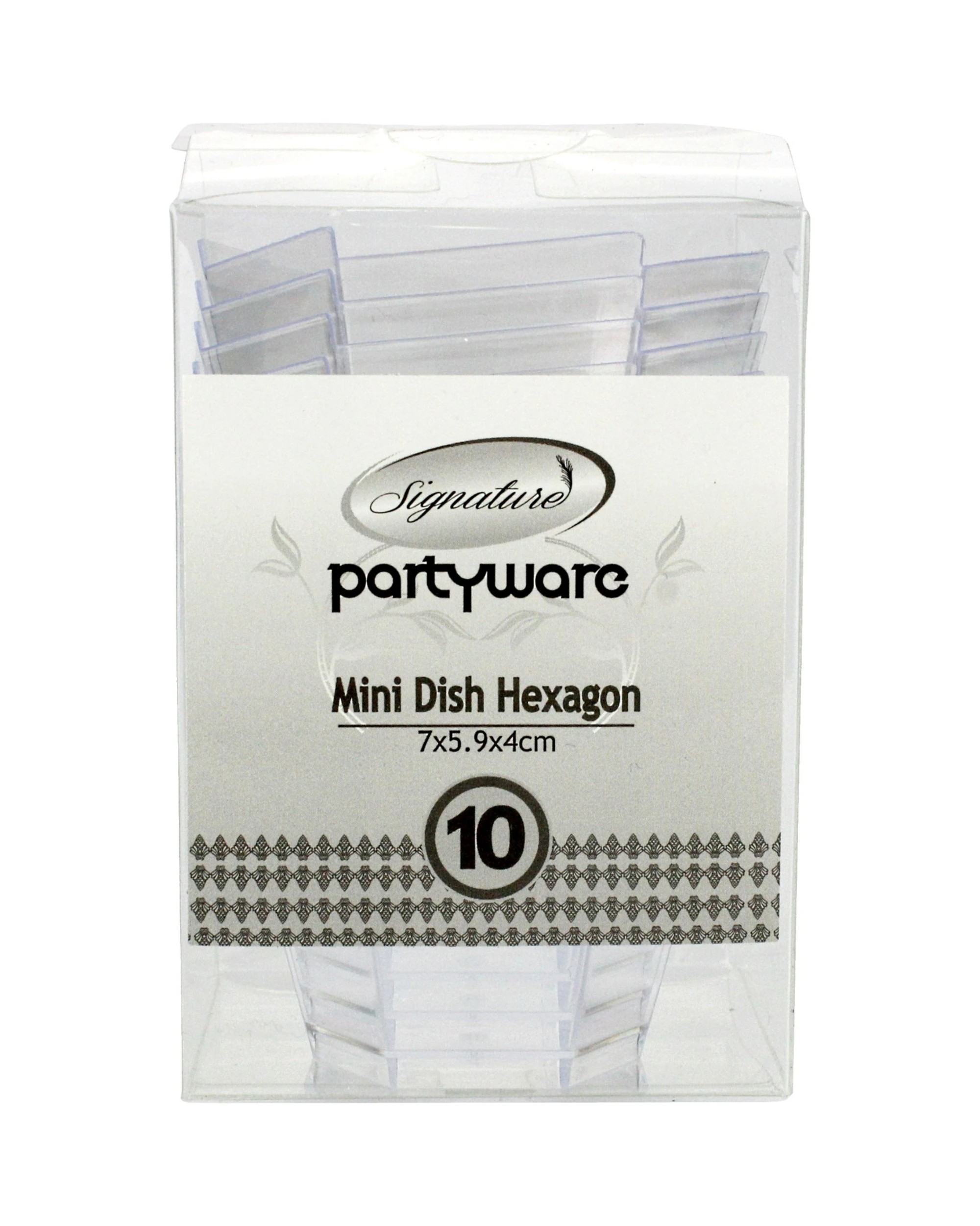 2 Partyware Mini Plastic Hexagon Dessert Cups 120ml Pack of 10 - Clear, 2 of 3