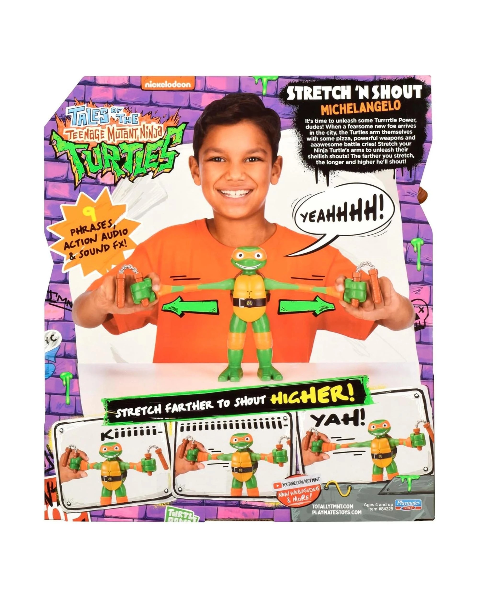 6 Tales of the Teenage Mutant Ninja Turtles Mutations Stretch 'N Shout Michelangelo, 6 of 6
