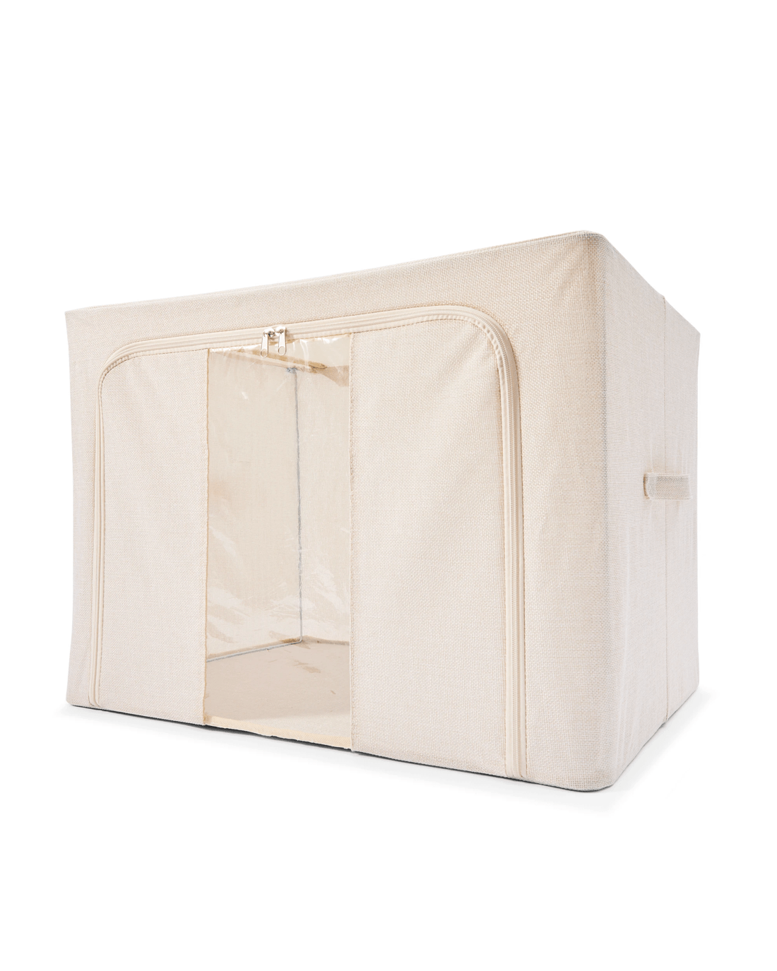 3 Linen Look Collapsible Box with Window - Extra Large, Beige, 3 of 10