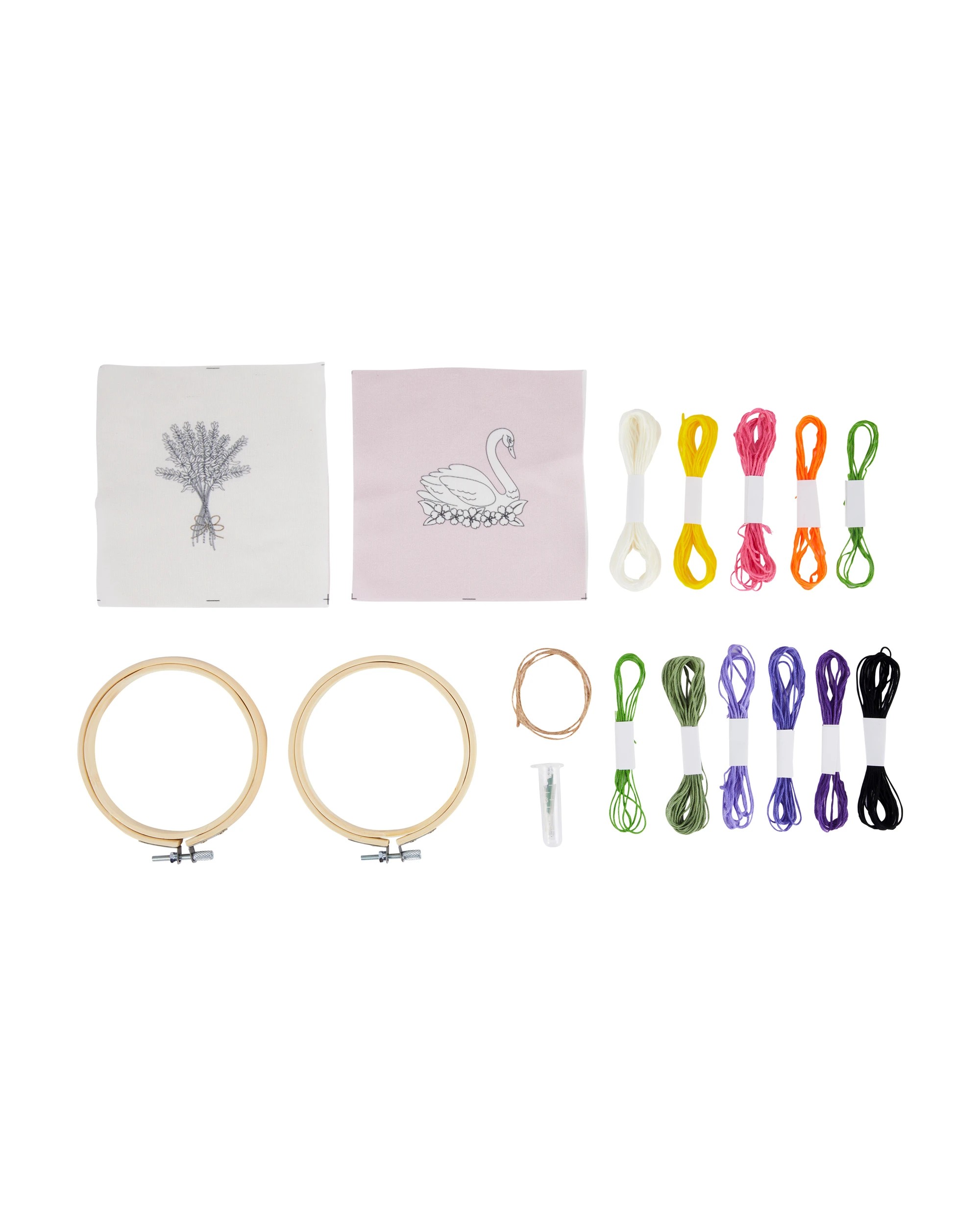 2 DIY Embroidery Kit - Swan and Lavender, 2 of 3