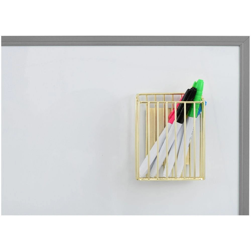 4 Otto Small Magnetic Storage Basket Gold Wire, 4 of 4