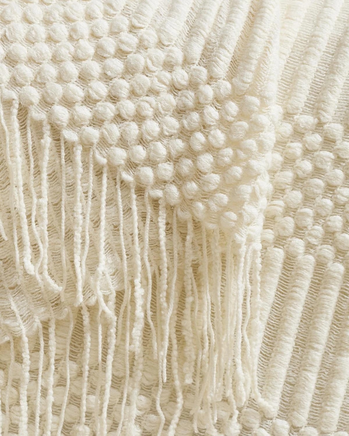 2 Gioia Casa Textured Knitted Throw 130x170cm - Snow, 2 of 3