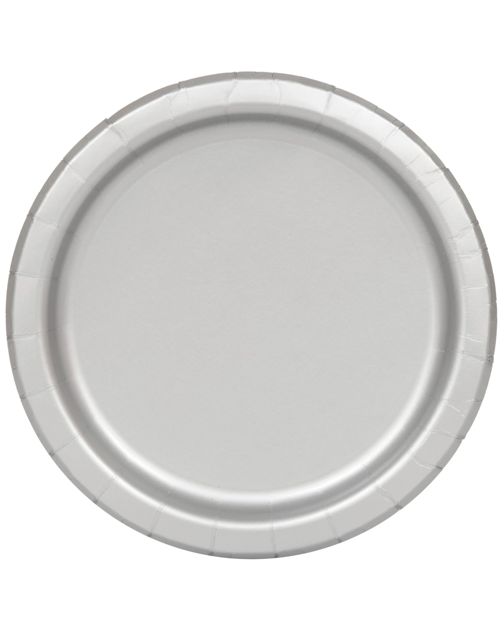 1 Unique Large Round Paper Plates Pack of 8 - Silver, 1 of 1